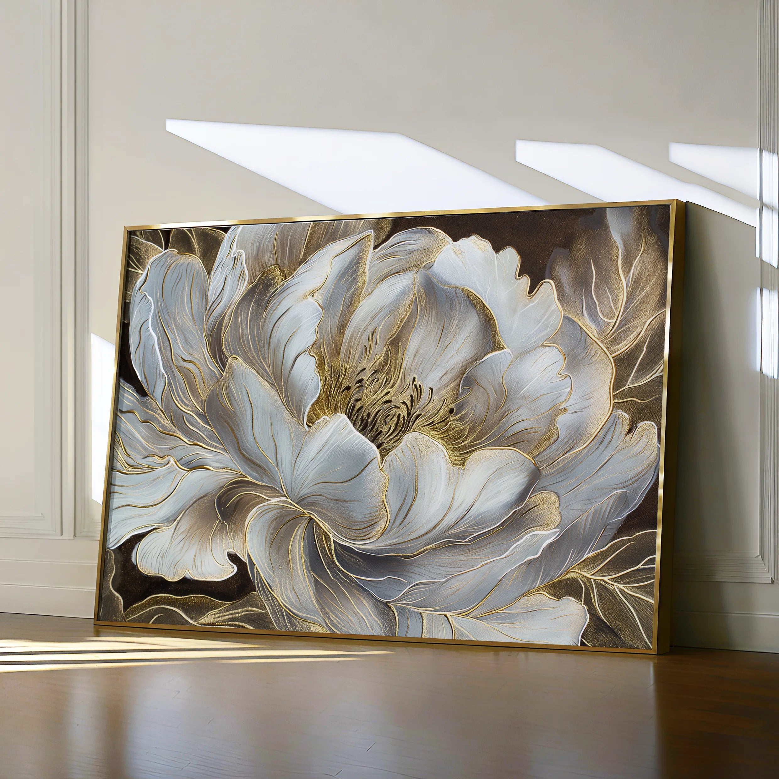 Floral 601 Canvas Art 60 x 40 cm / Black