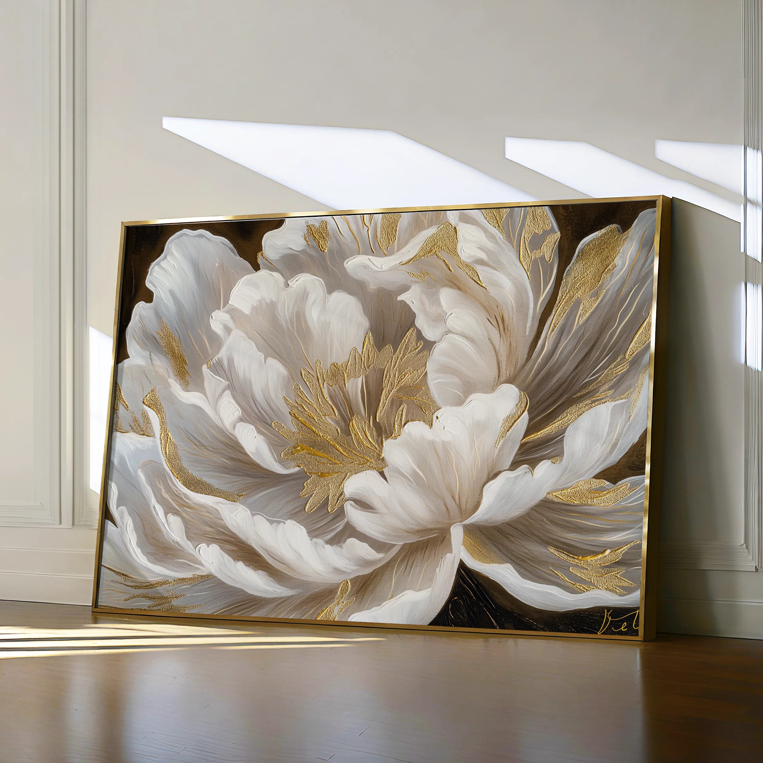 Floral 602 Canvas Art 60 x 40 cm / Black
