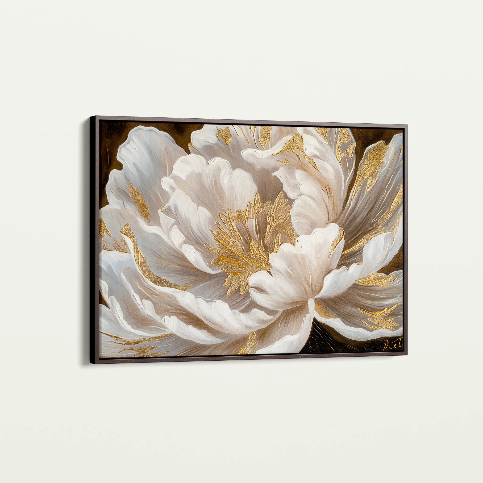Floral 602 Canvas Art 60 x 40 cm / Black