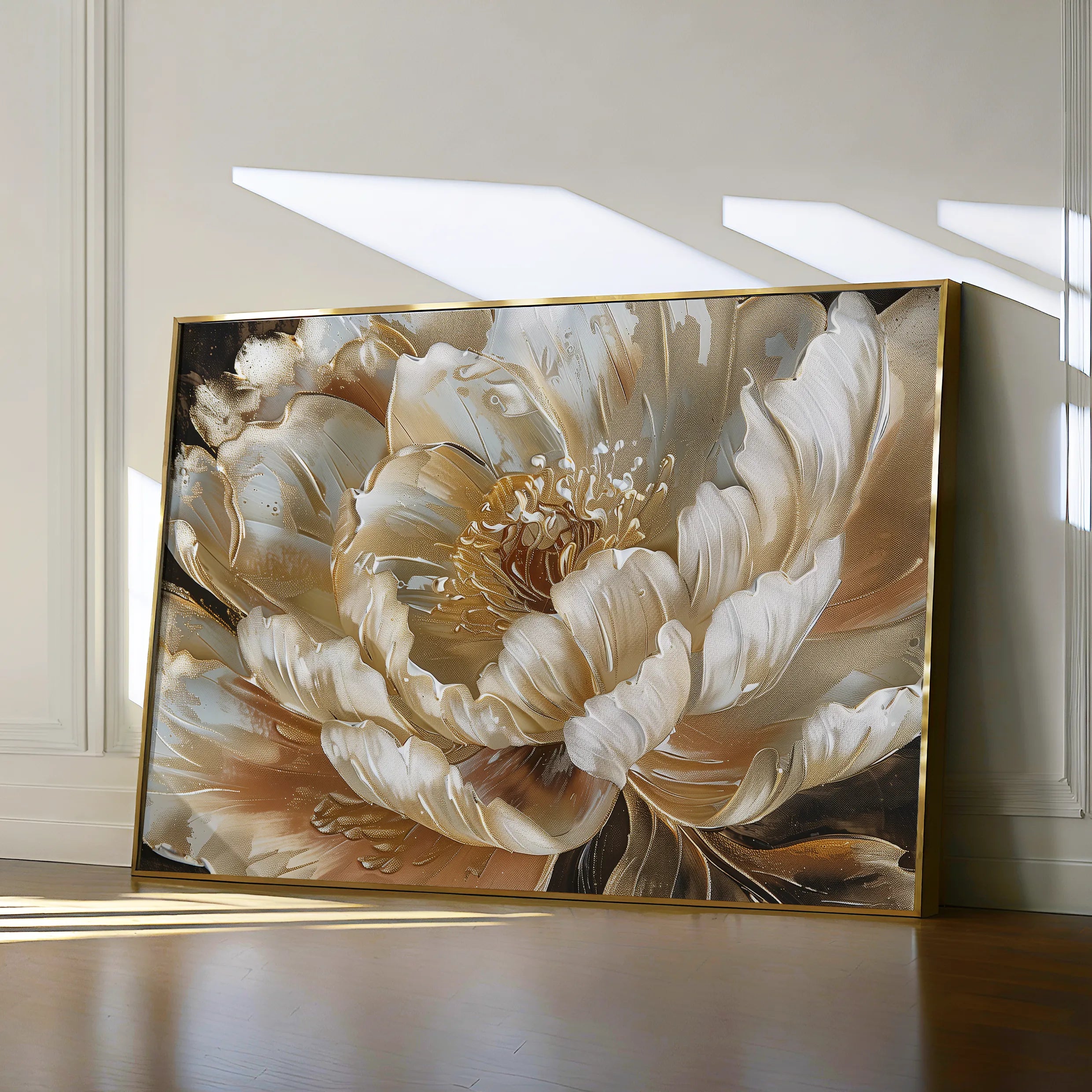 Floral 604 Canvas Art 60 x 40 cm / Black