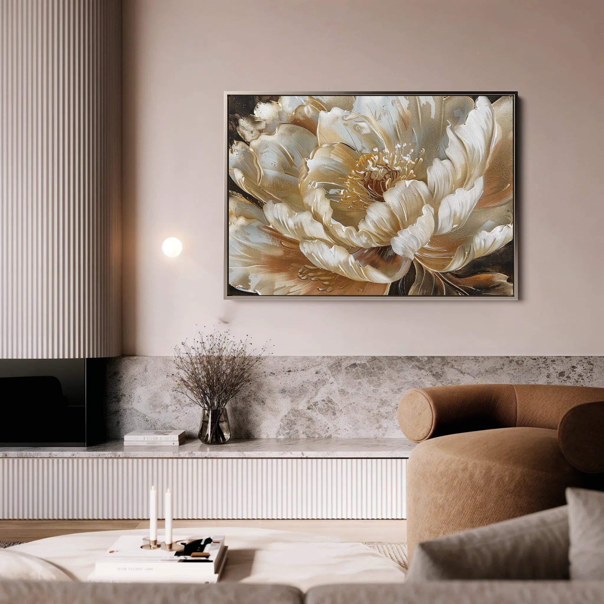 Floral 604 Canvas Art 60 x 40 cm / Black