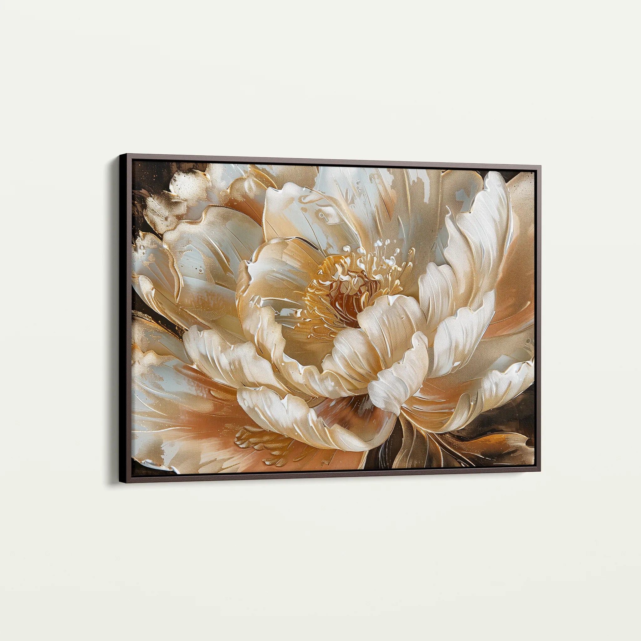 Floral 604 Canvas Art 60 x 40 cm / Black