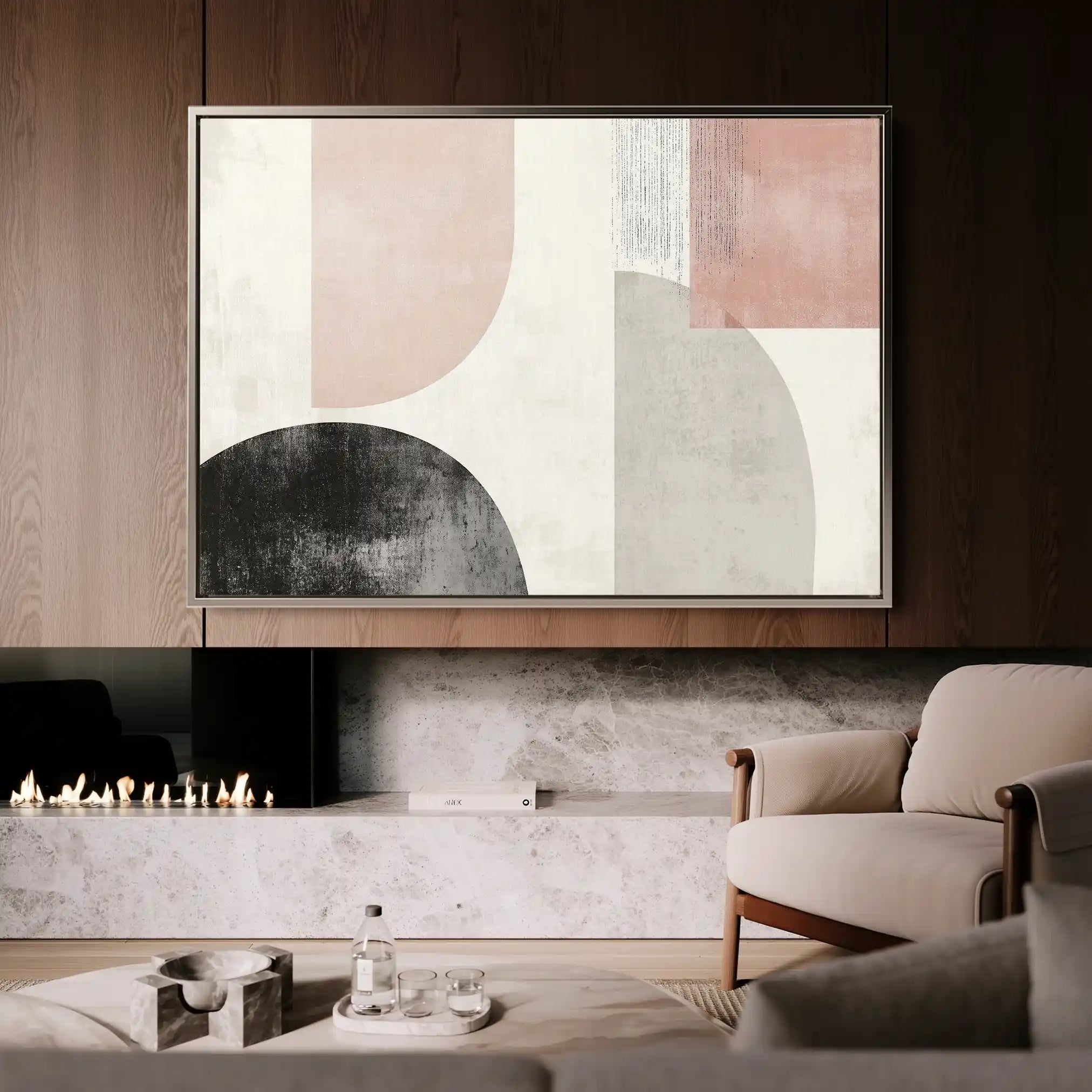 Abstract 605 Canvas Art 60 x 40 cm / Black