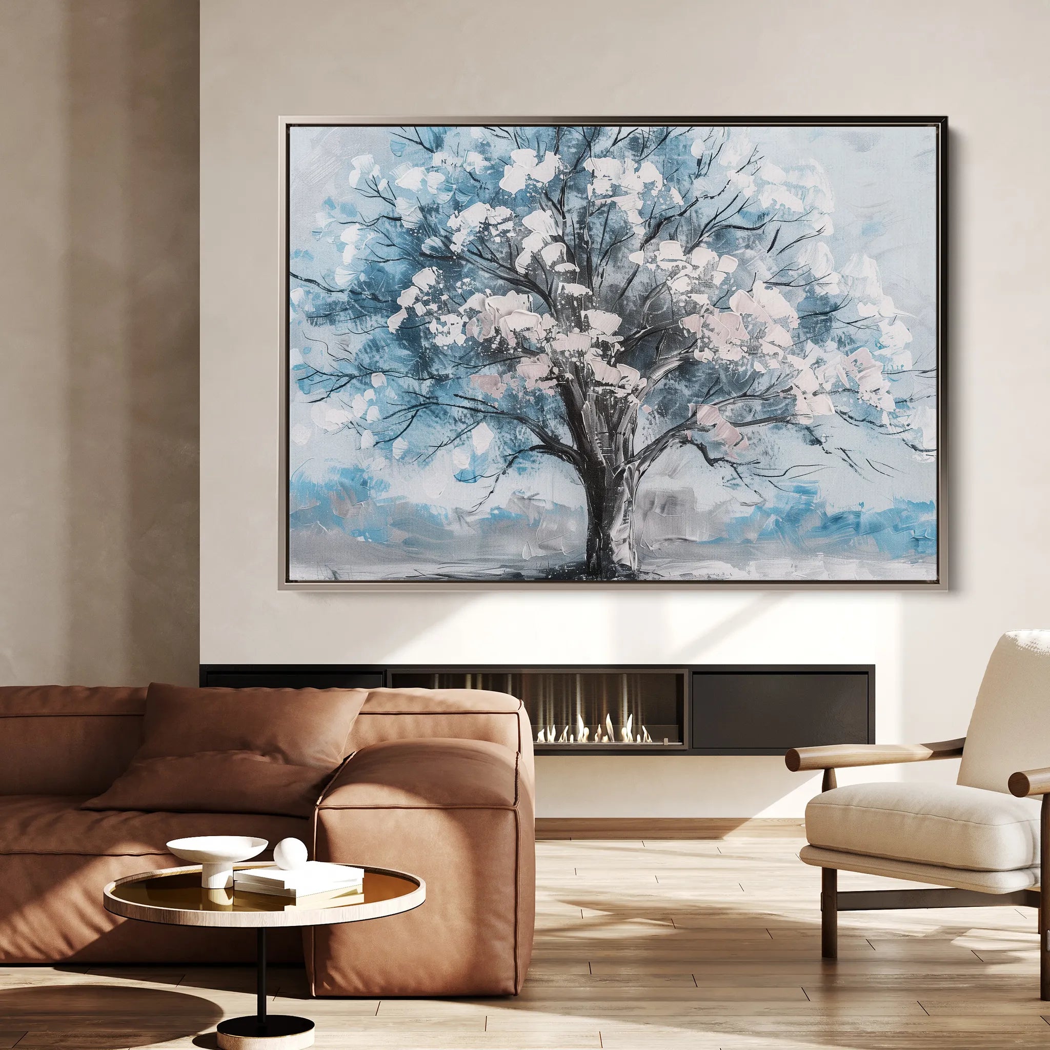 Floral 606 Canvas Art 60 x 40 cm / Black