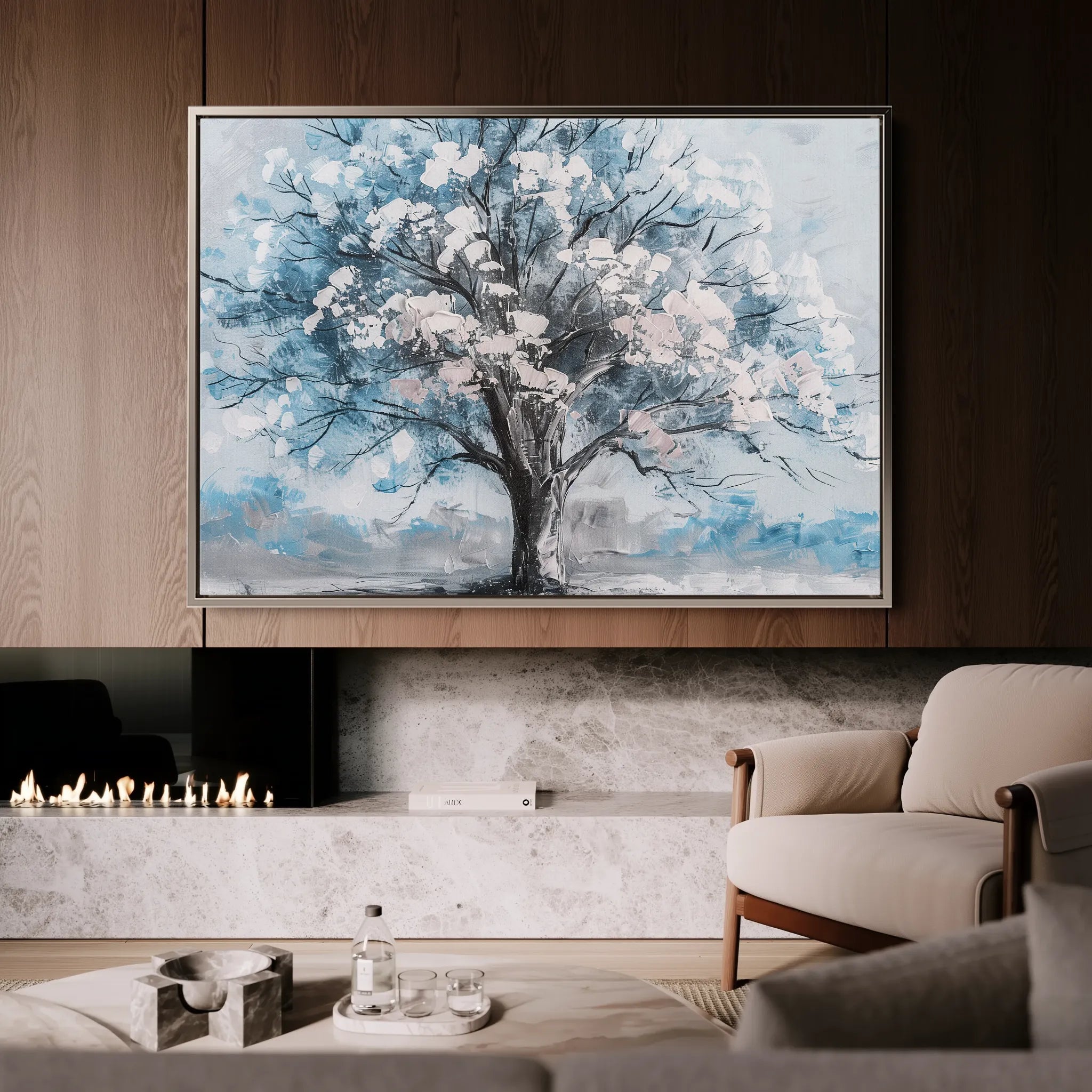 Floral 606 Canvas Art 60 x 40 cm / Black
