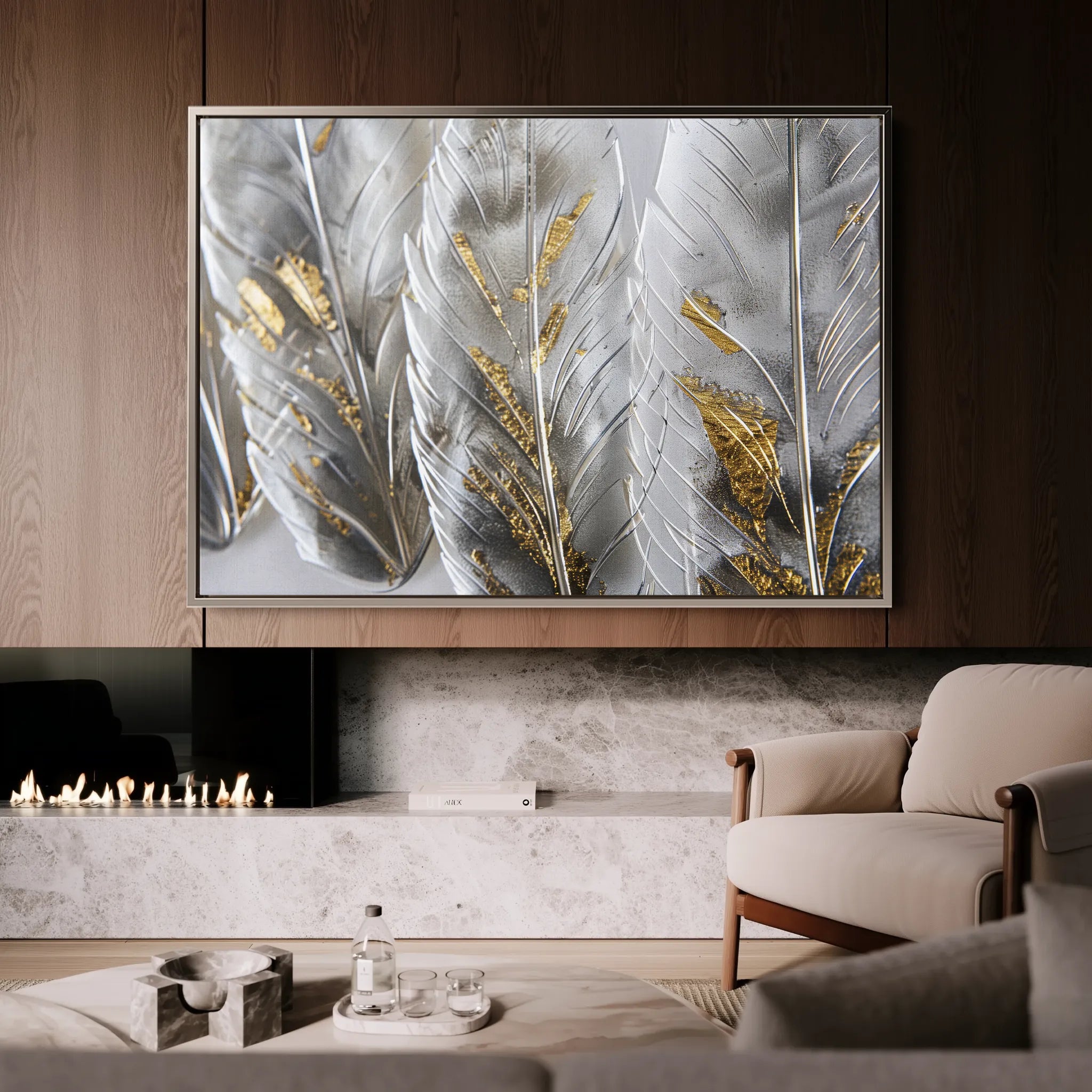 Floral 607 Canvas Art 60 x 40 cm / Black