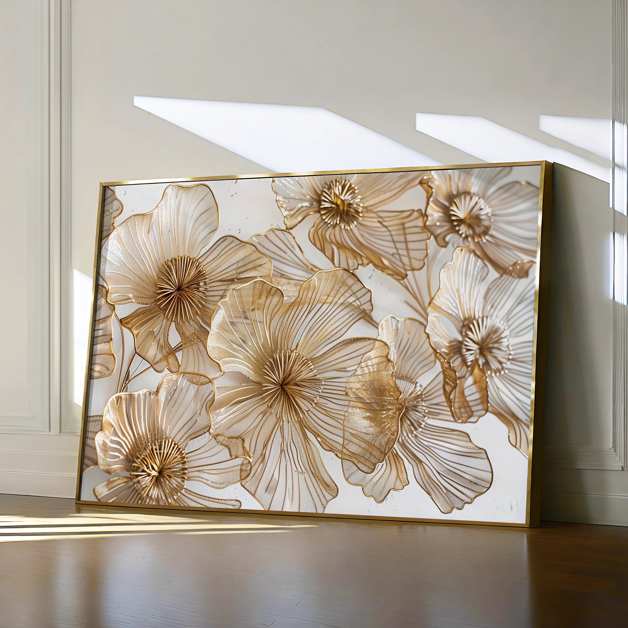 Floral 608 Canvas Art 60 x 40 cm / Black