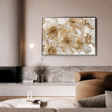Floral 608 Canvas Art 60 x 40 cm / Black