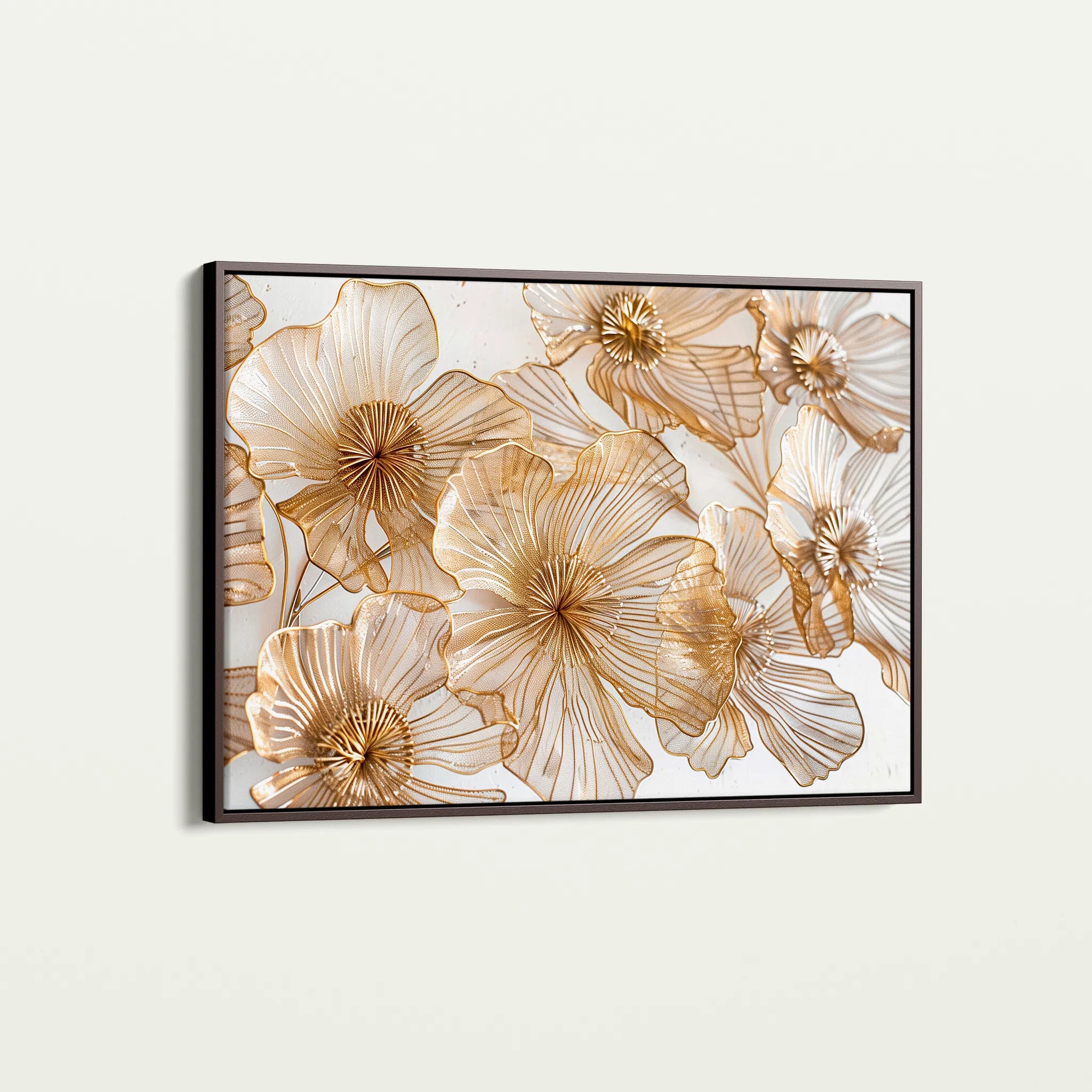 Floral 608 Canvas Art 60 x 40 cm / Black
