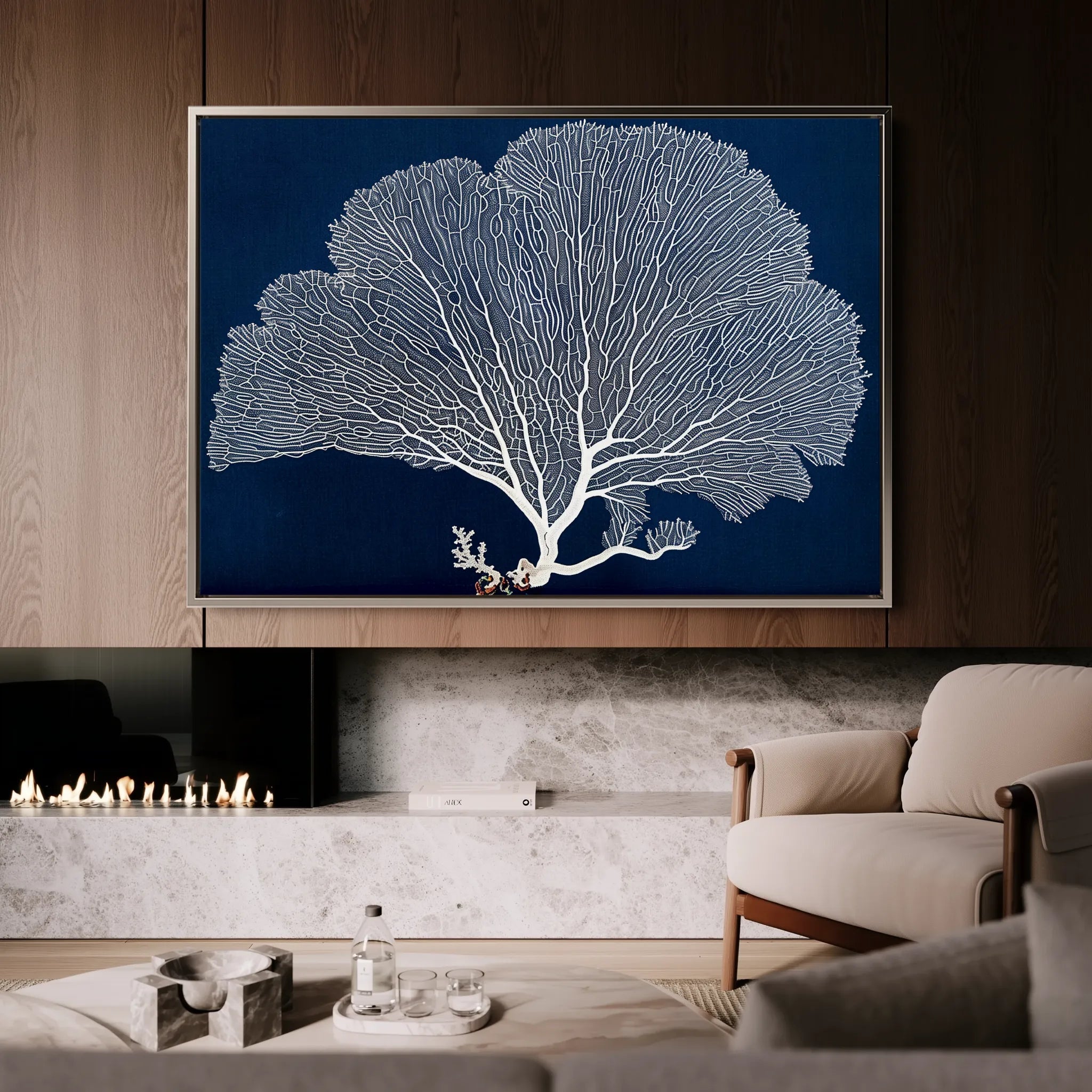 Floral 609 Canvas Art 60 x 40 cm / Black