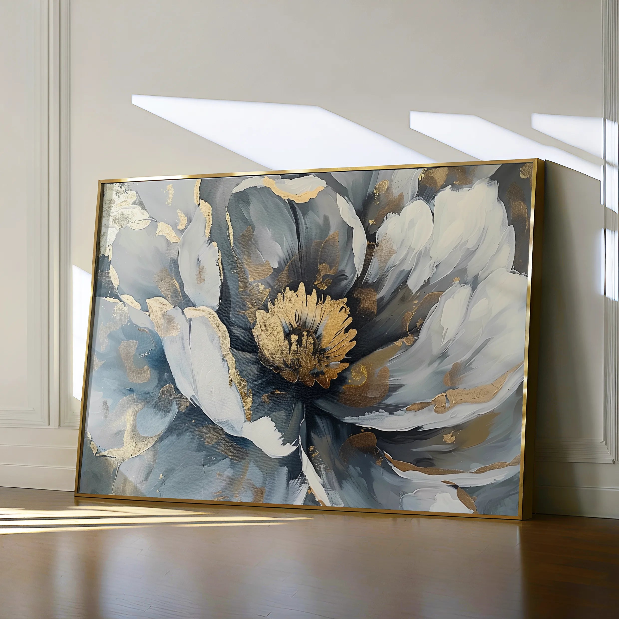 Floral 610 Canvas Art 60 x 40 cm / Black