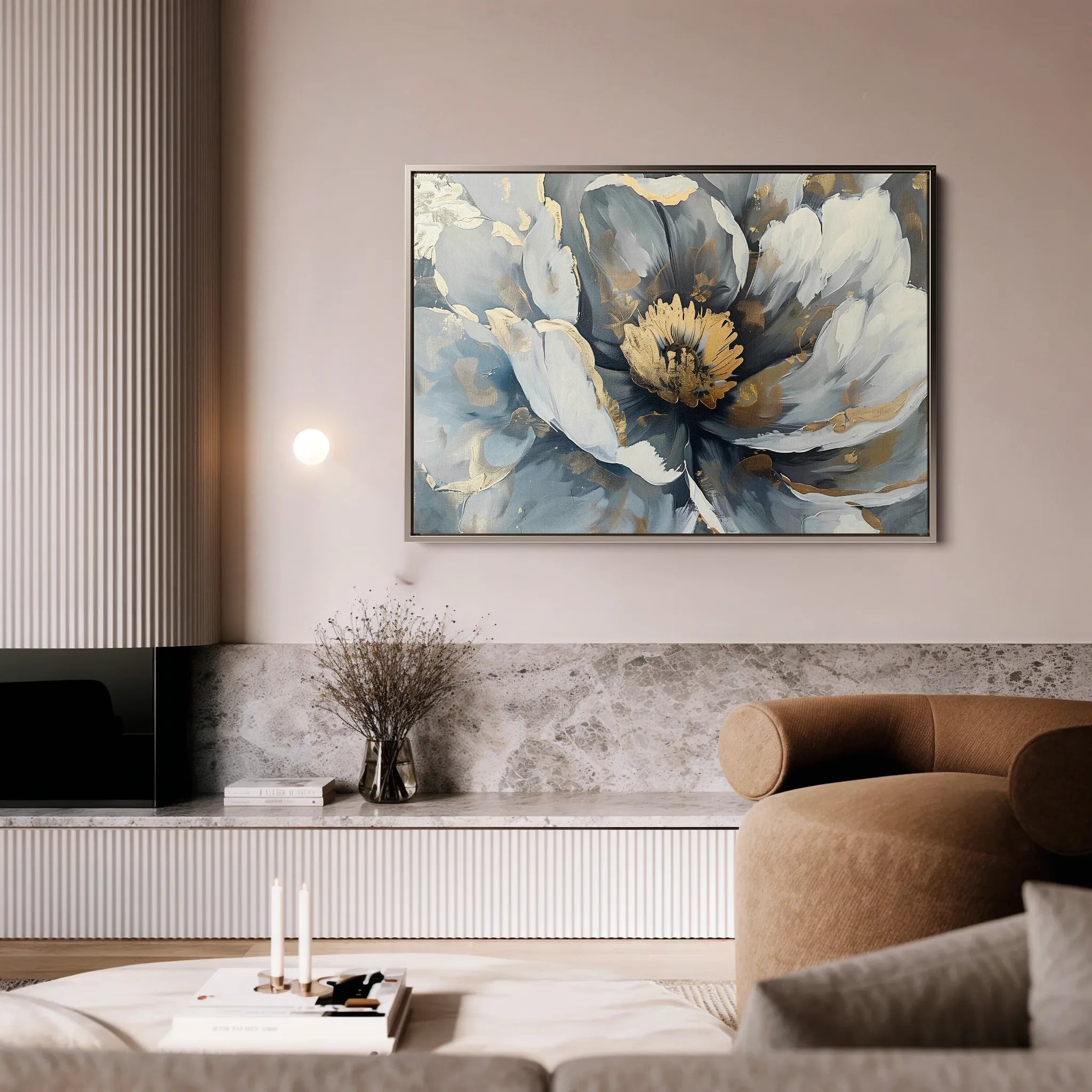 Floral 610 Canvas Art 60 x 40 cm / Black