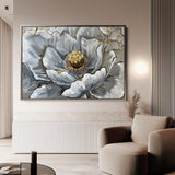 Floral 611 Canvas Art 60 x 40 cm / Black