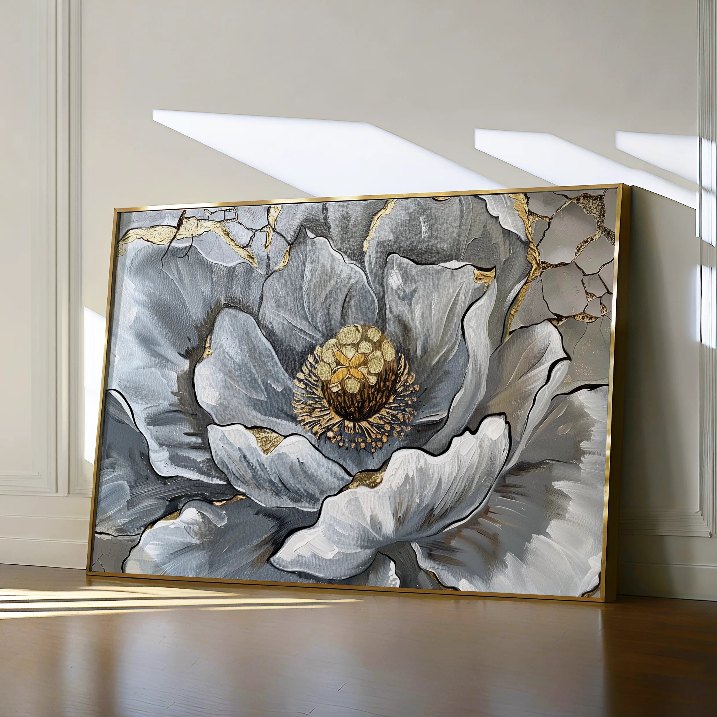 Floral 611 Canvas Art 60 x 40 cm / Black