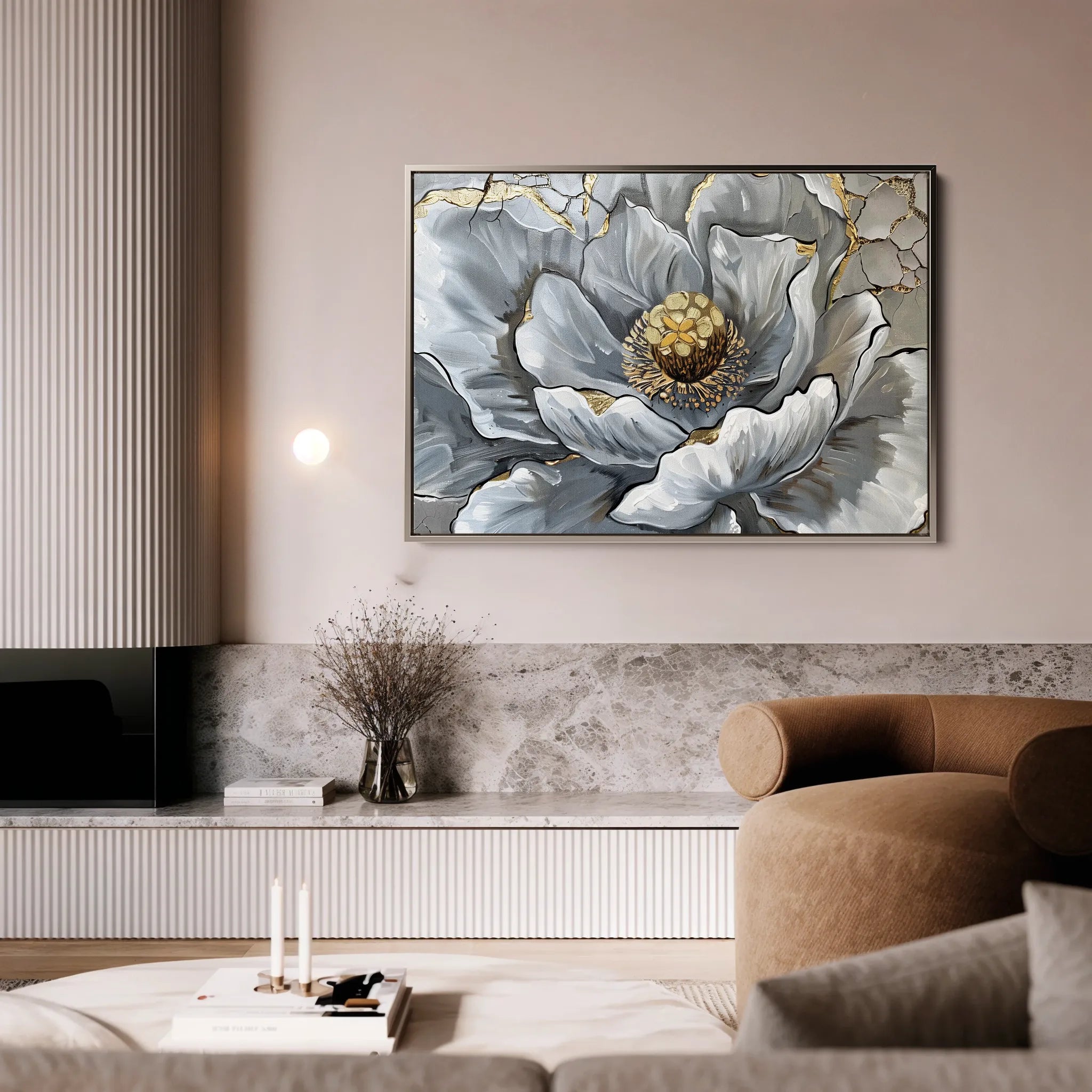 Floral 611 Canvas Art 60 x 40 cm / Black