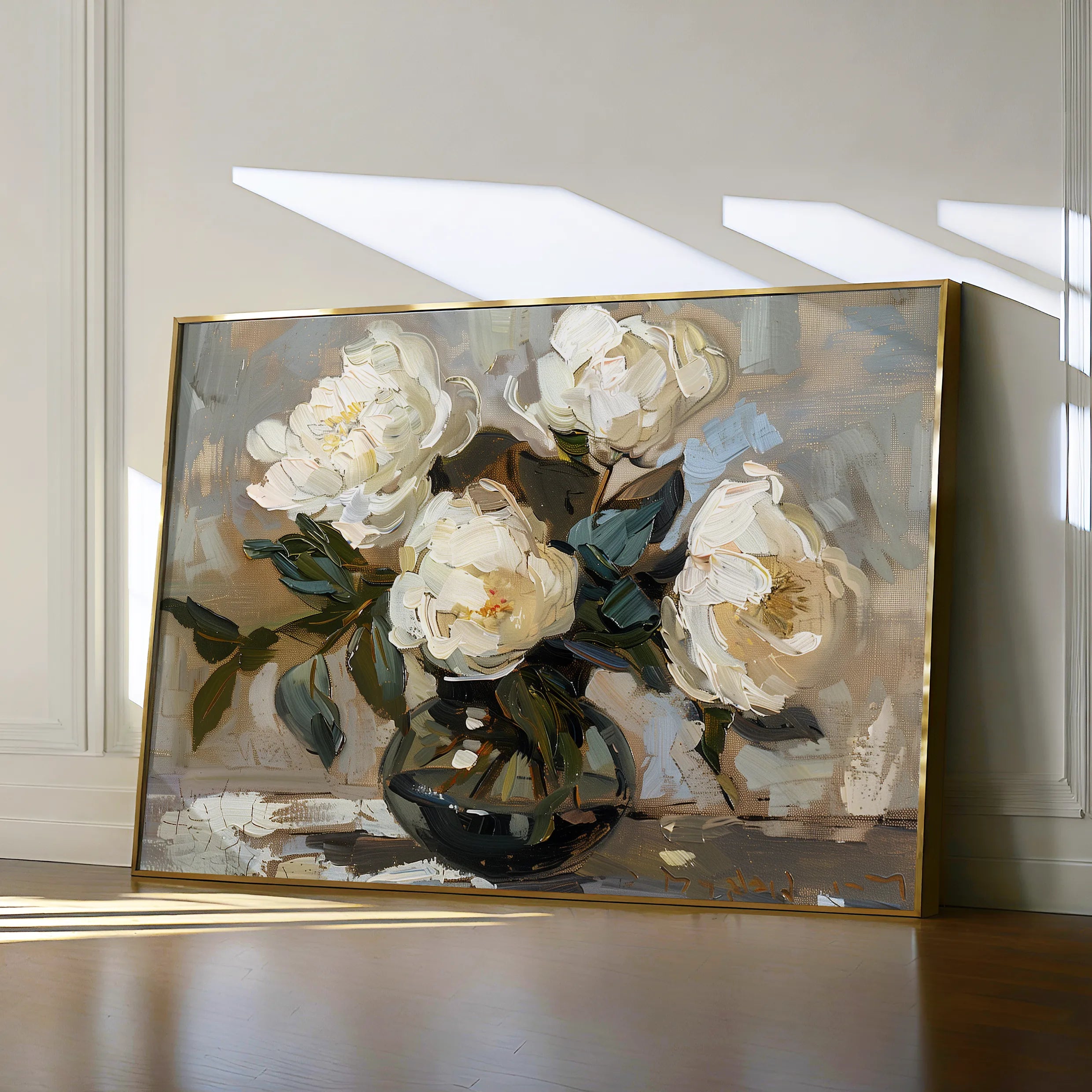 Floral 612 Canvas Art 60 x 40 cm / Black