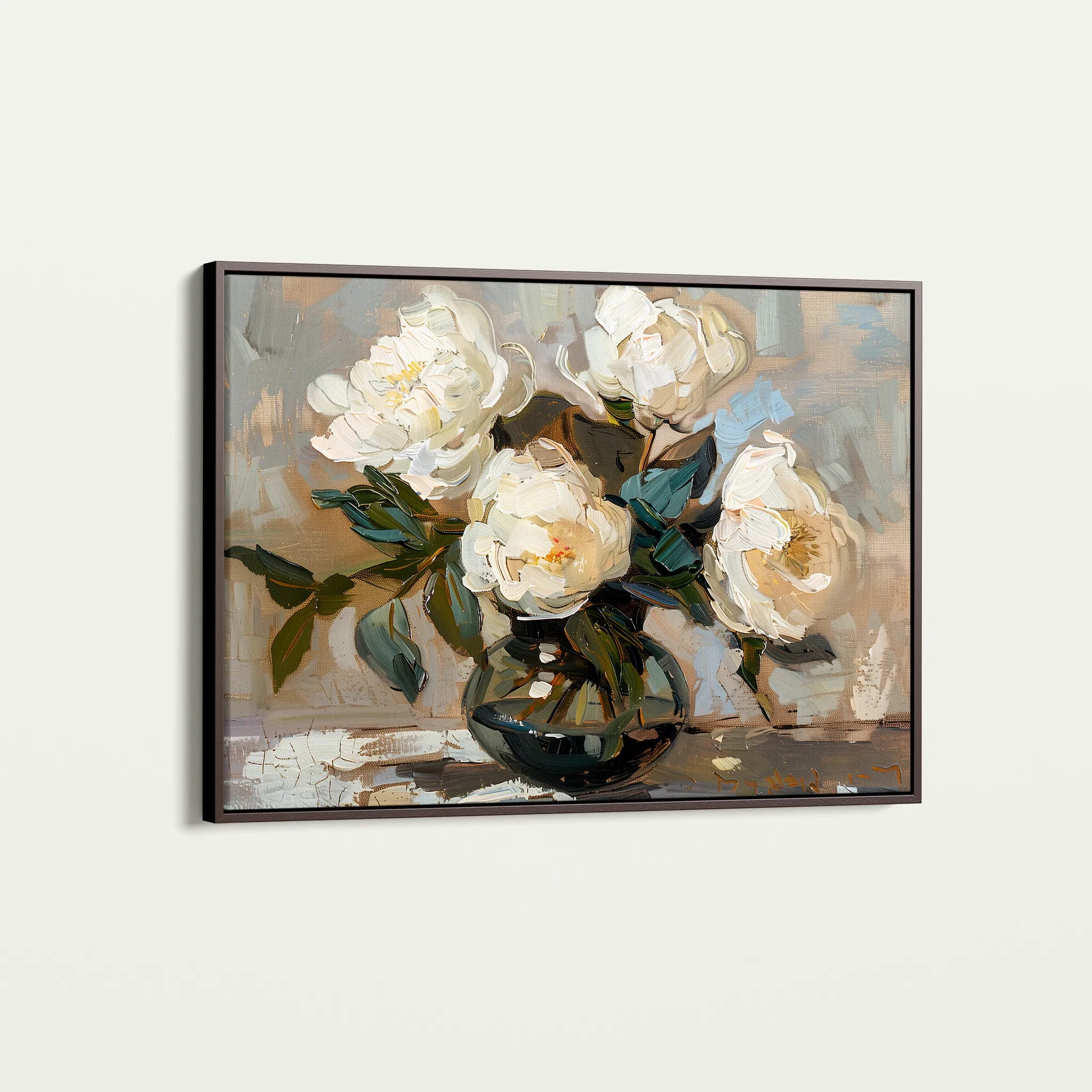 Floral 612 Canvas Art 60 x 40 cm / Black