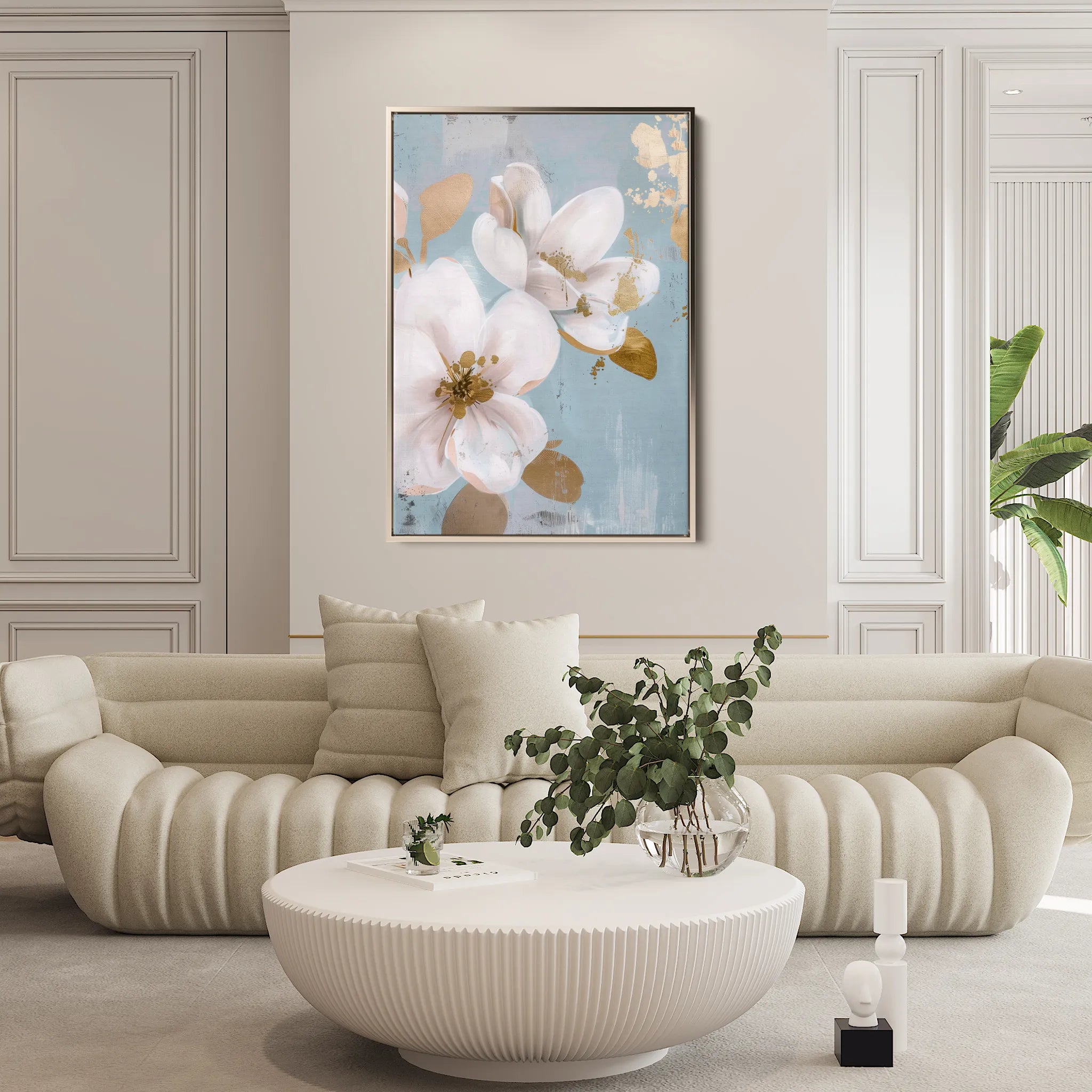 Floral 614 Canvas Art 60 x 40 cm / Black