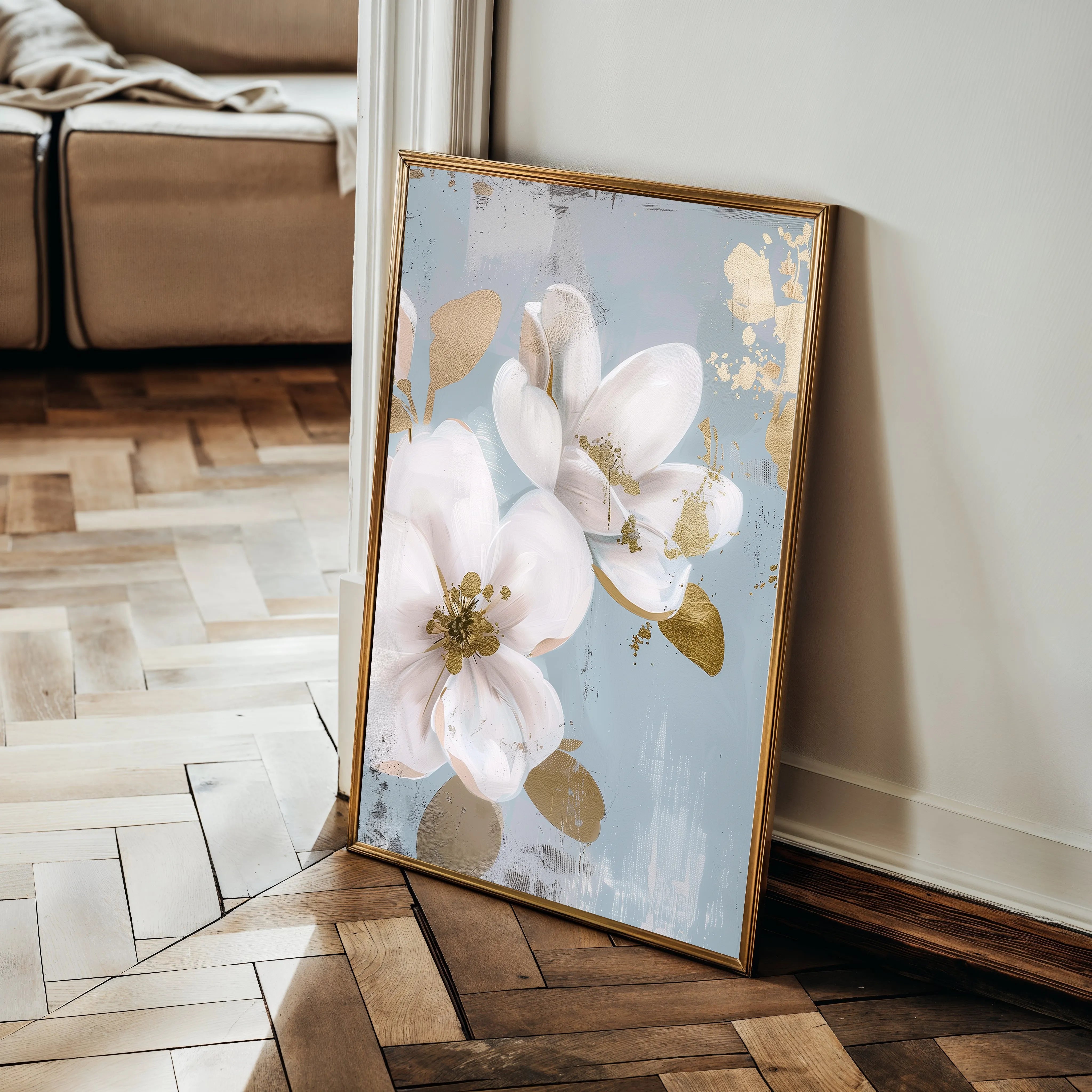 Floral 614 Canvas Art 60 x 40 cm / Black