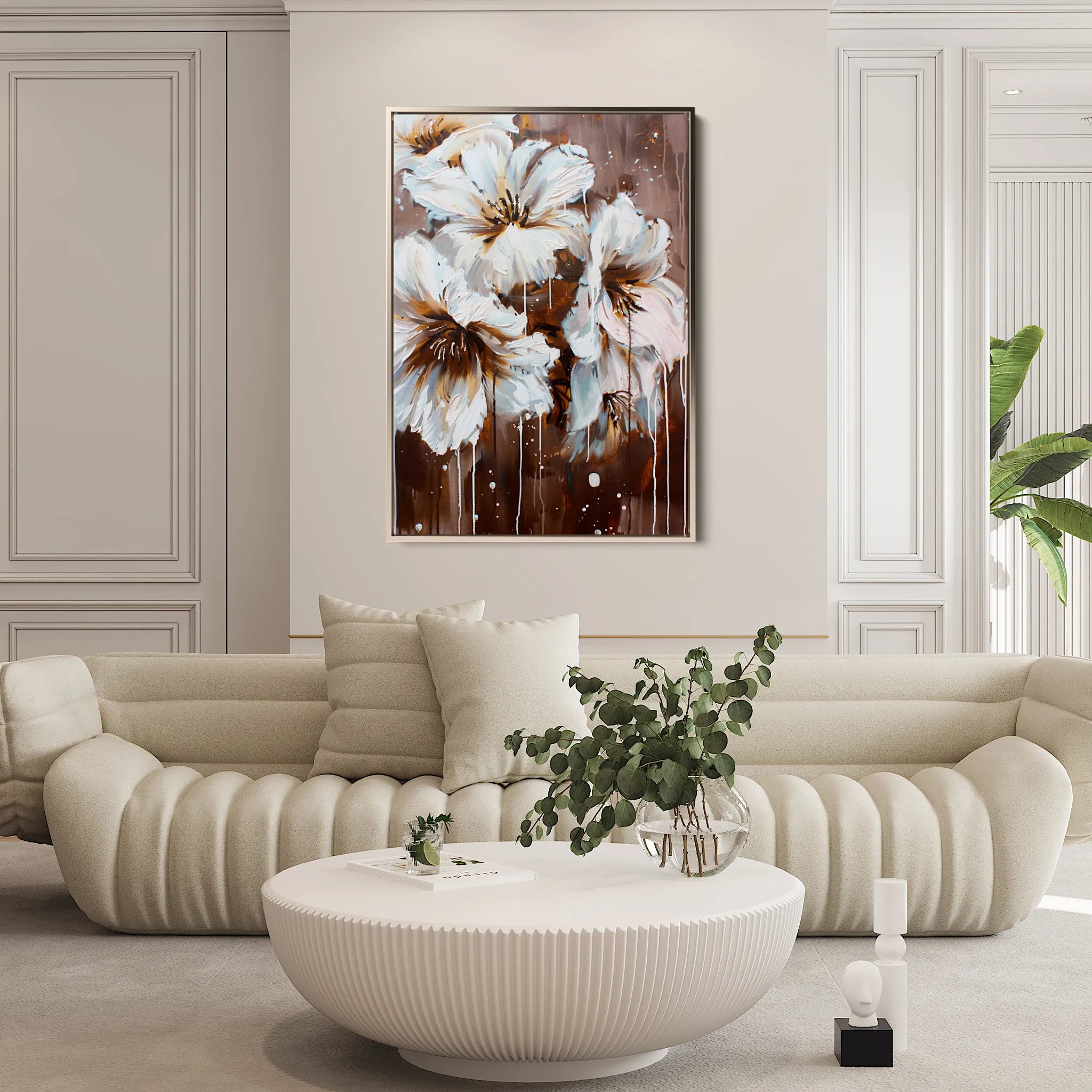Floral 615 Canvas Art 60 x 40 cm / Black