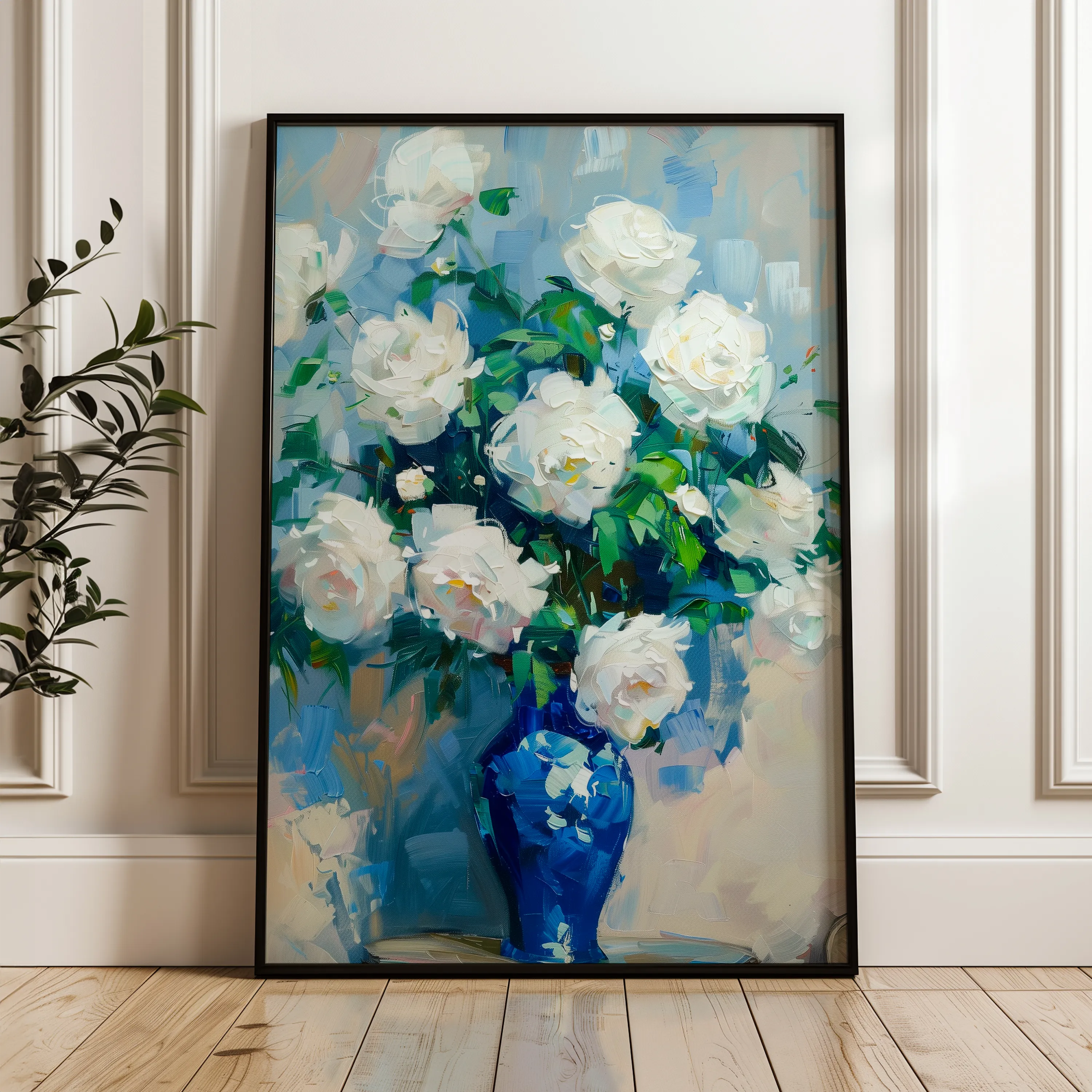 Floral 616 Canvas Art 60 x 40 cm / Black
