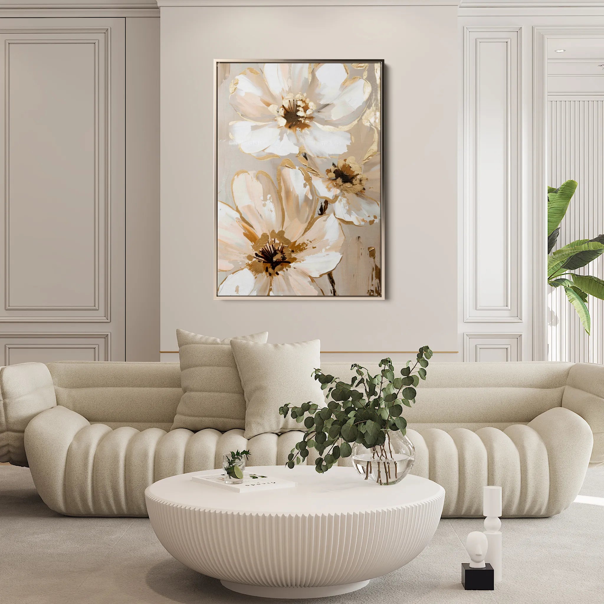 Floral 617 Canvas Art 60 x 40 cm / Black