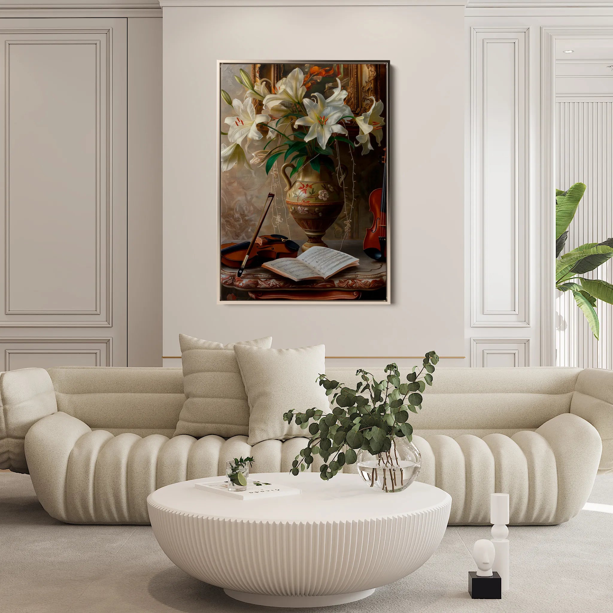 Floral 618 Canvas Art 60 x 40 cm / Black