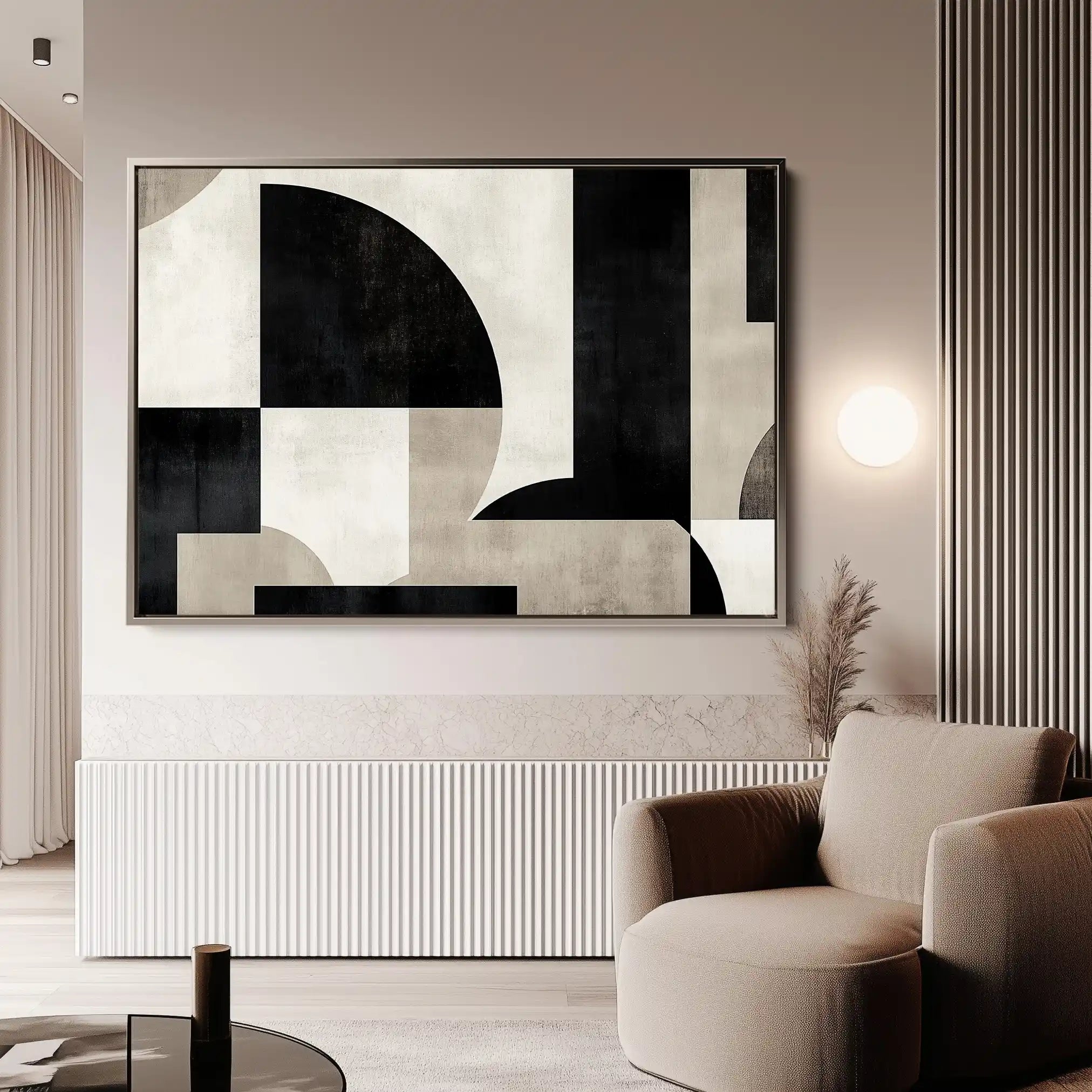 Abstract 619 Canvas Art 60 x 40 cm / Black