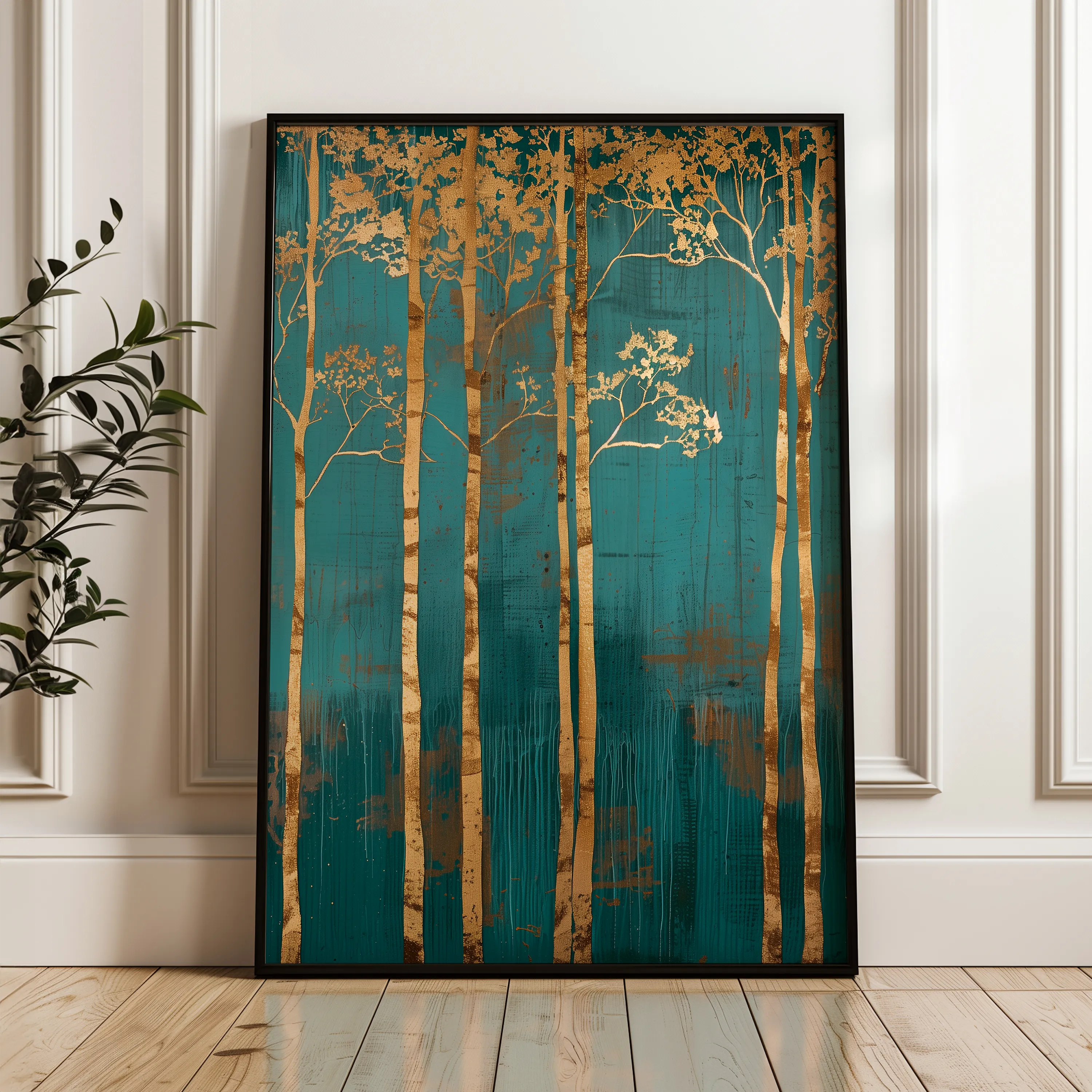 Floral 619 Canvas Art 60 x 40 cm / Black