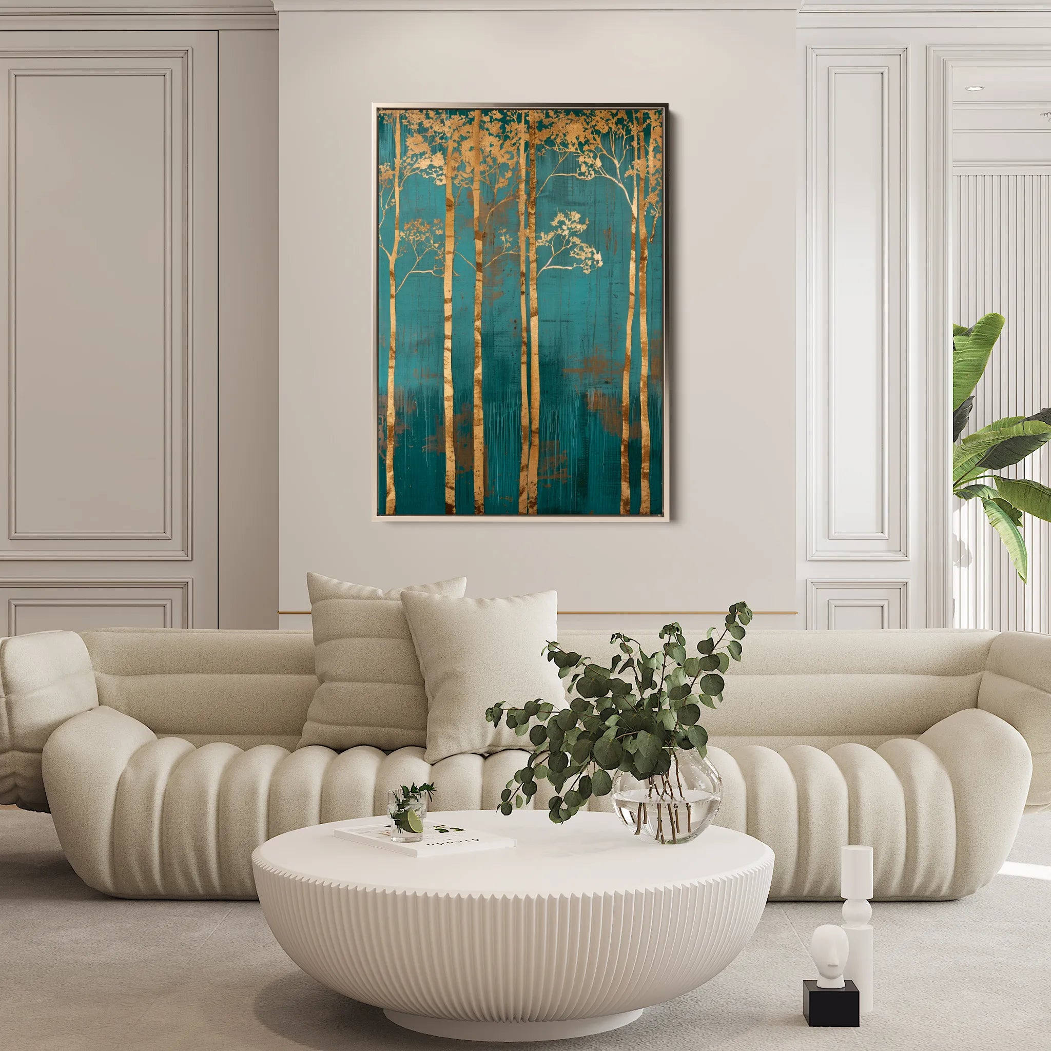Floral 619 Canvas Art 60 x 40 cm / Black