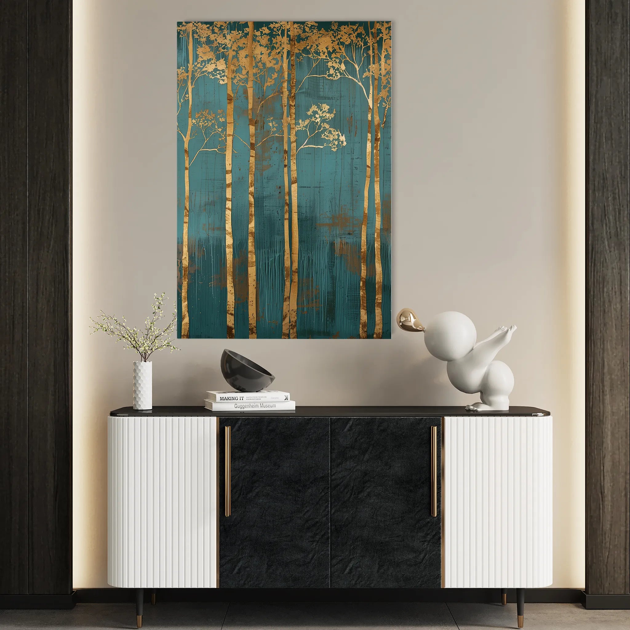 Floral 619 Canvas Art 60 x 40 cm / Black