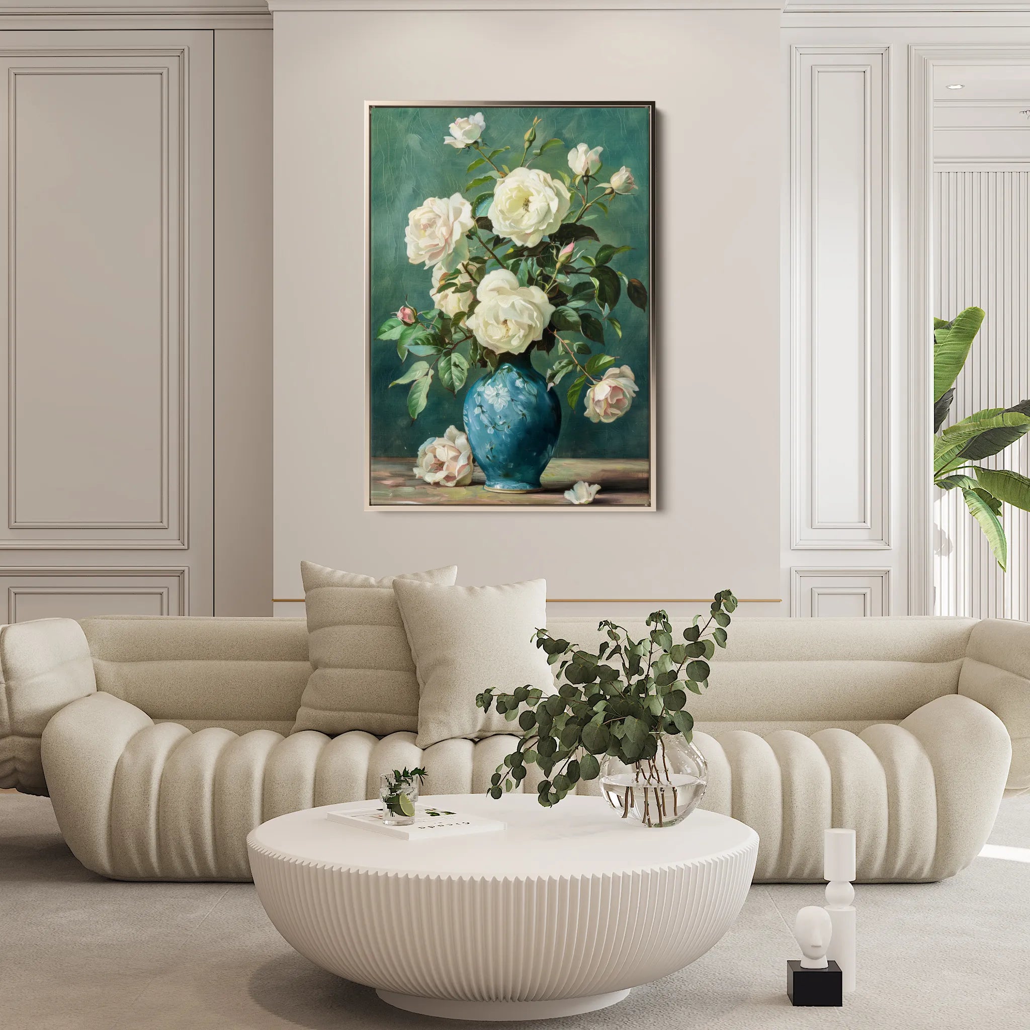 Floral 620 Canvas Art 60 x 40 cm / Black