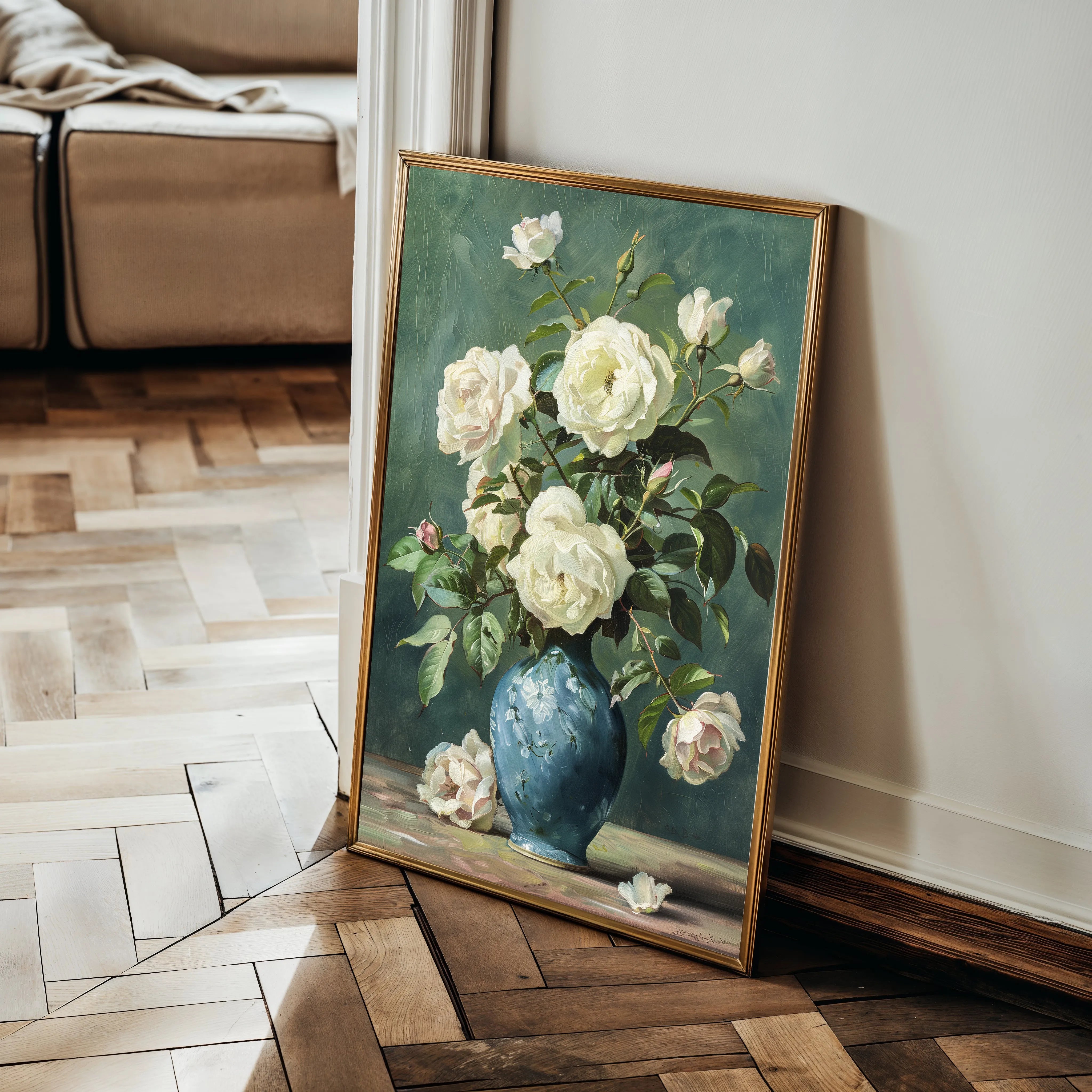 Floral 620 Canvas Art 60 x 40 cm / Black