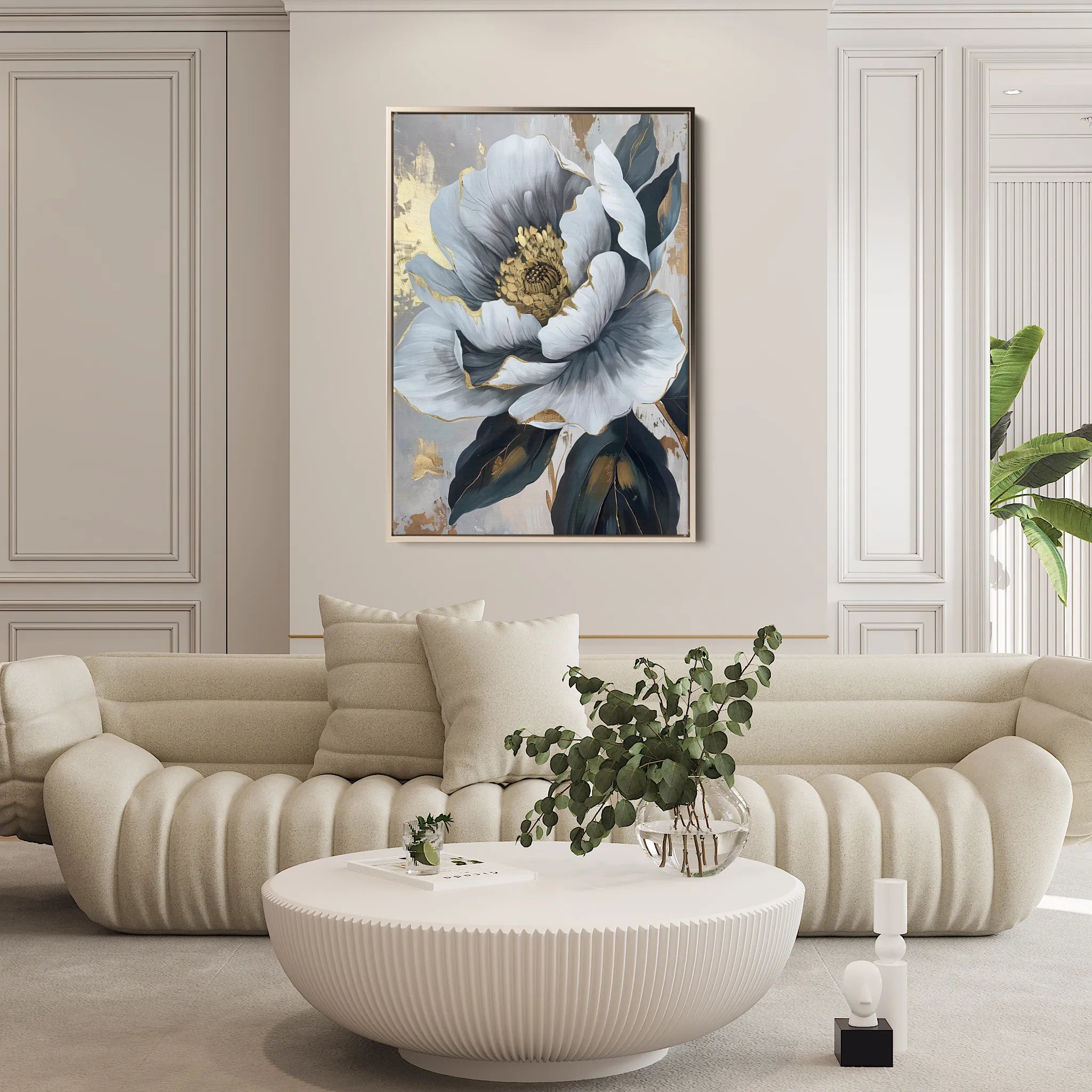 Floral 621 Canvas Art 60 x 40 cm / Black