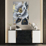 Floral 621 Canvas Art 60 x 40 cm / Black