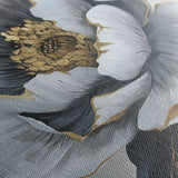 Floral 621 Canvas Art 60 x 40 cm / Black
