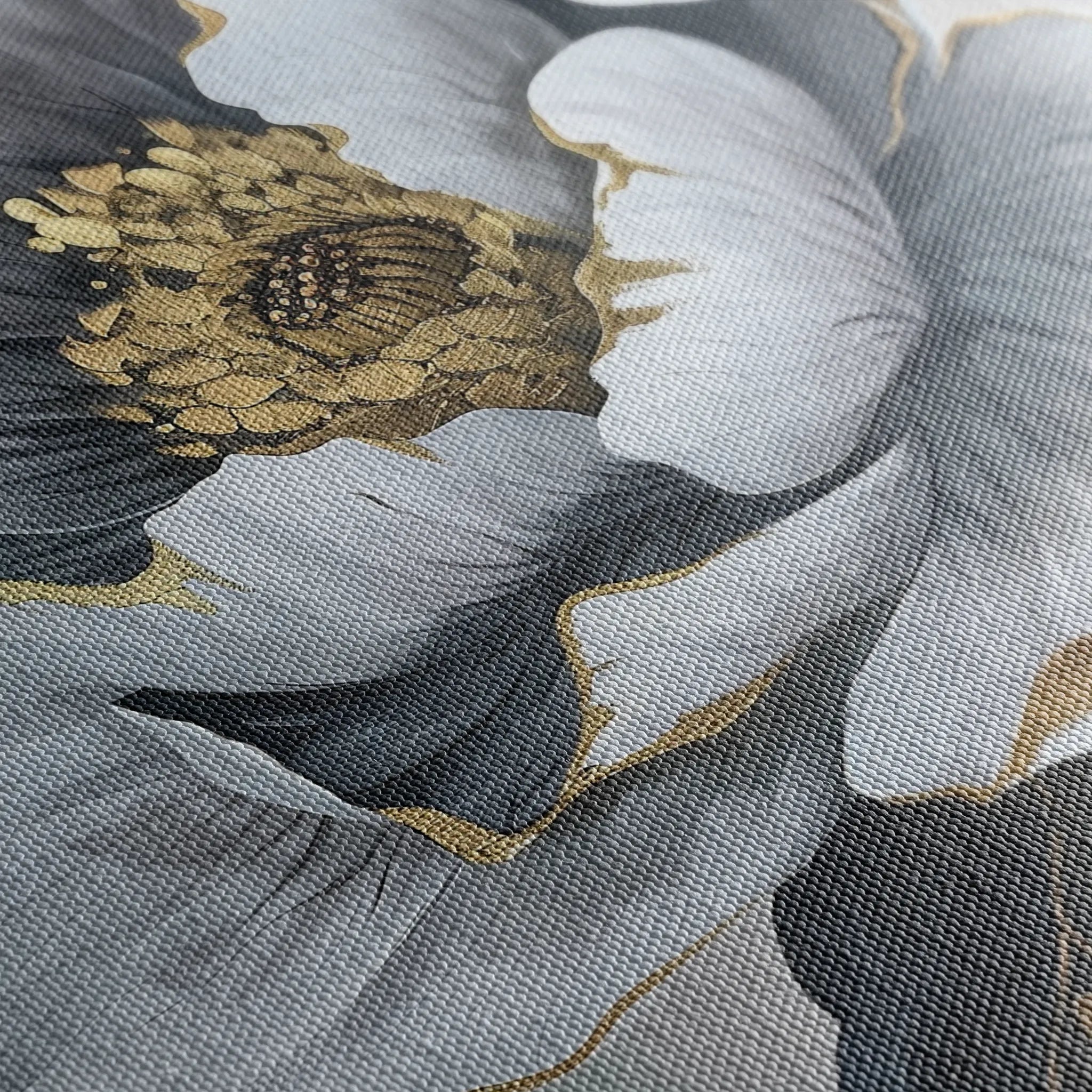 Floral 621 Canvas Art 60 x 40 cm / Black