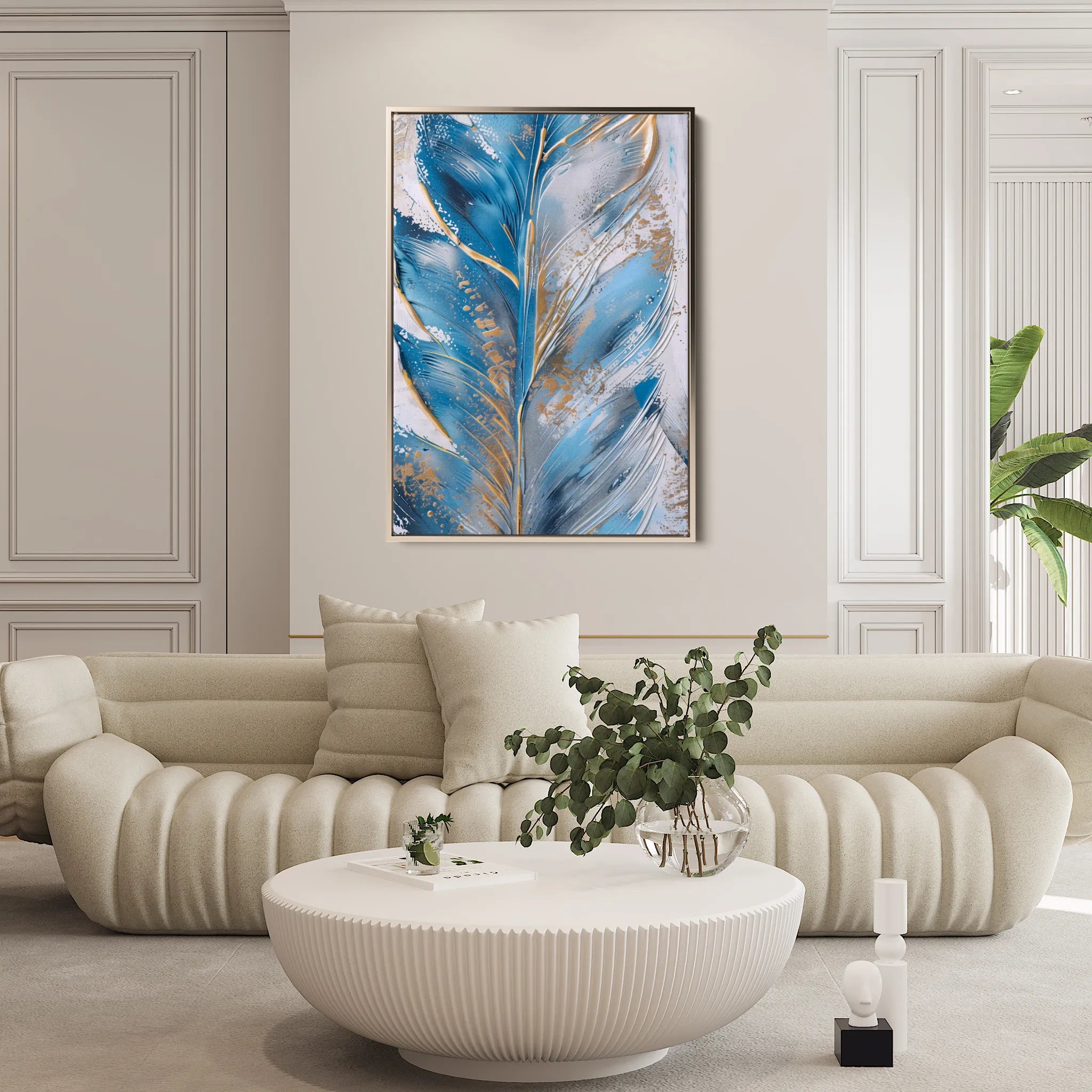 Floral 622 Canvas Art 60 x 40 cm / Black