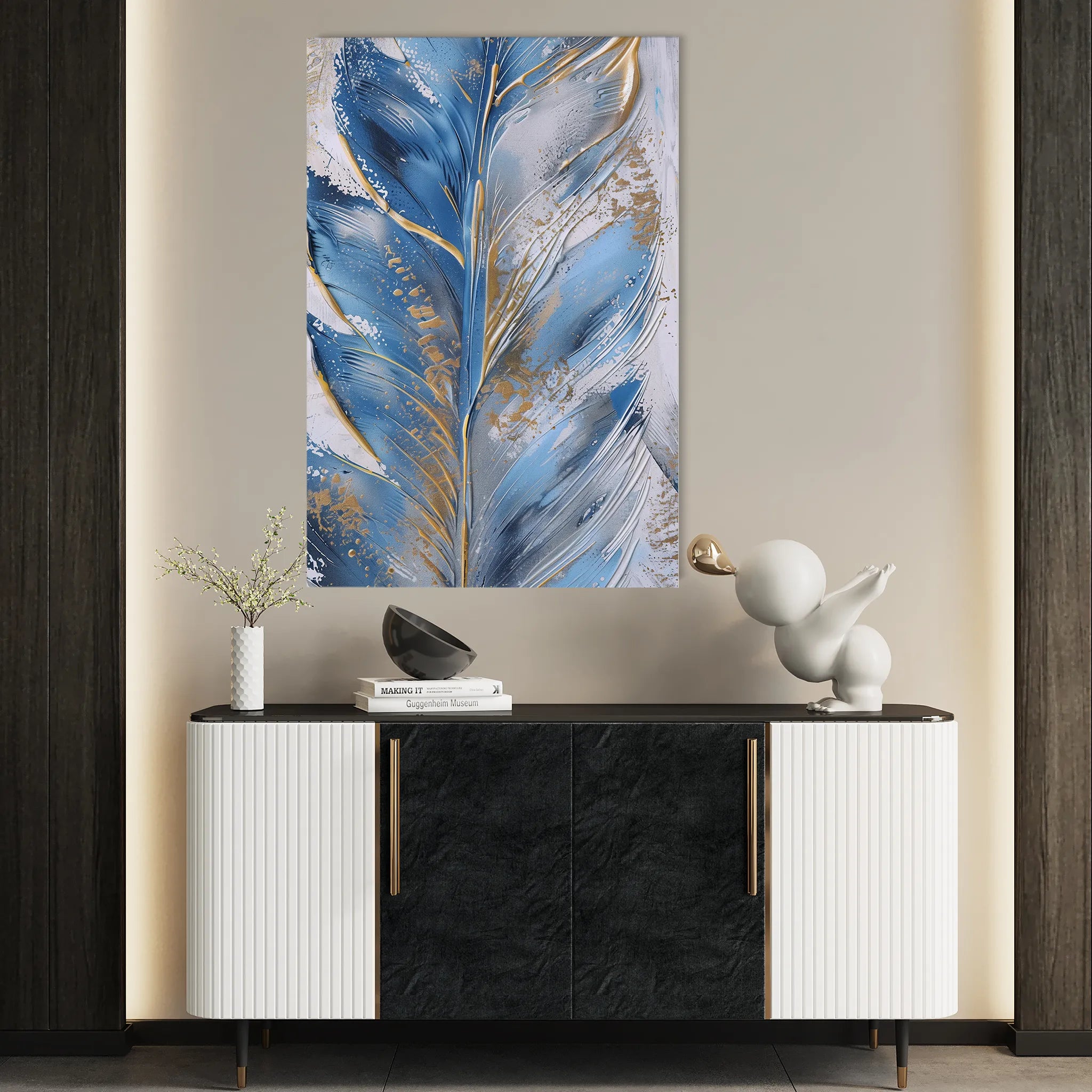 Floral 622 Canvas Art 60 x 40 cm / Black