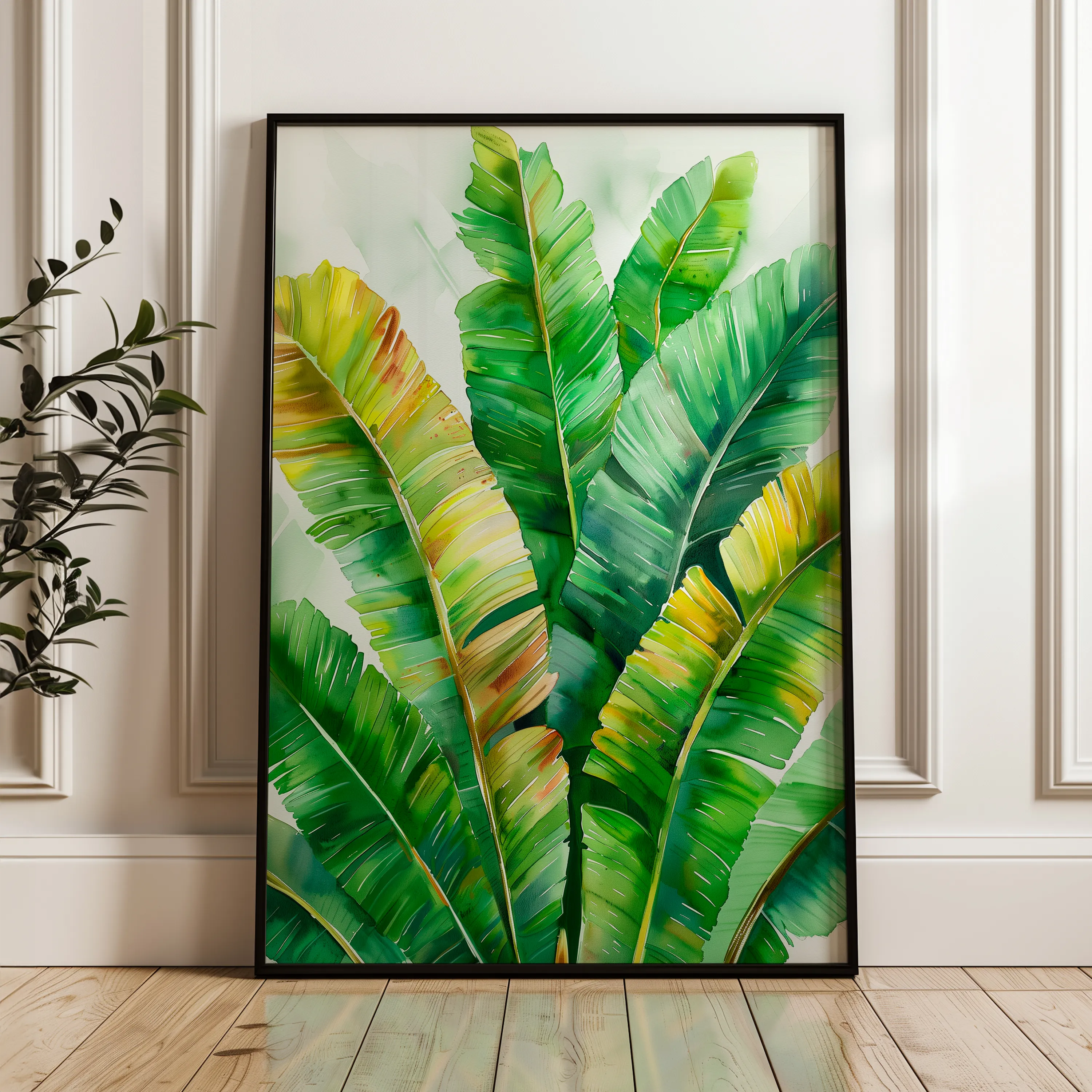Floral 624 Canvas Art 60 x 40 cm / Black