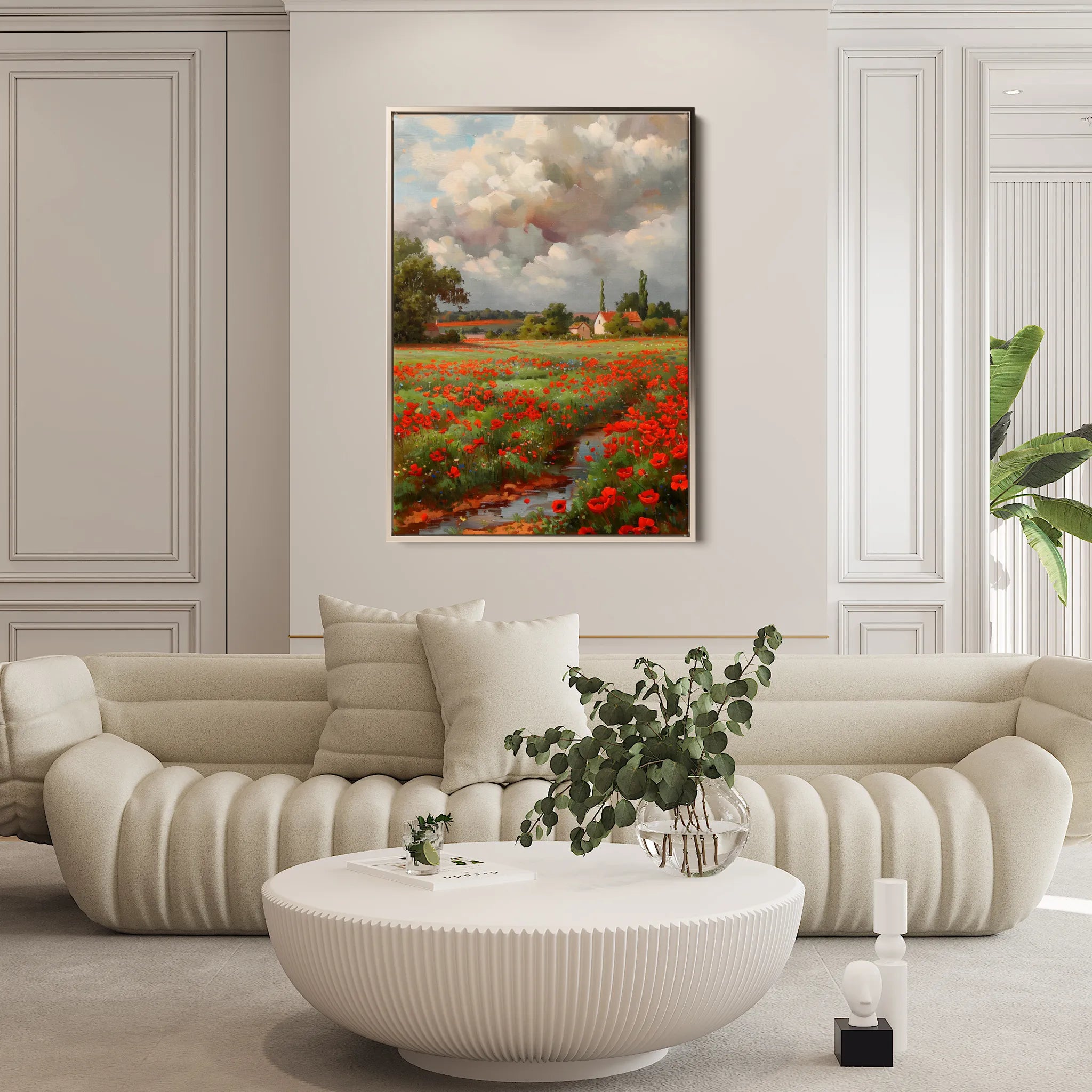 Floral 625 Canvas Art 60 x 40 cm / Black