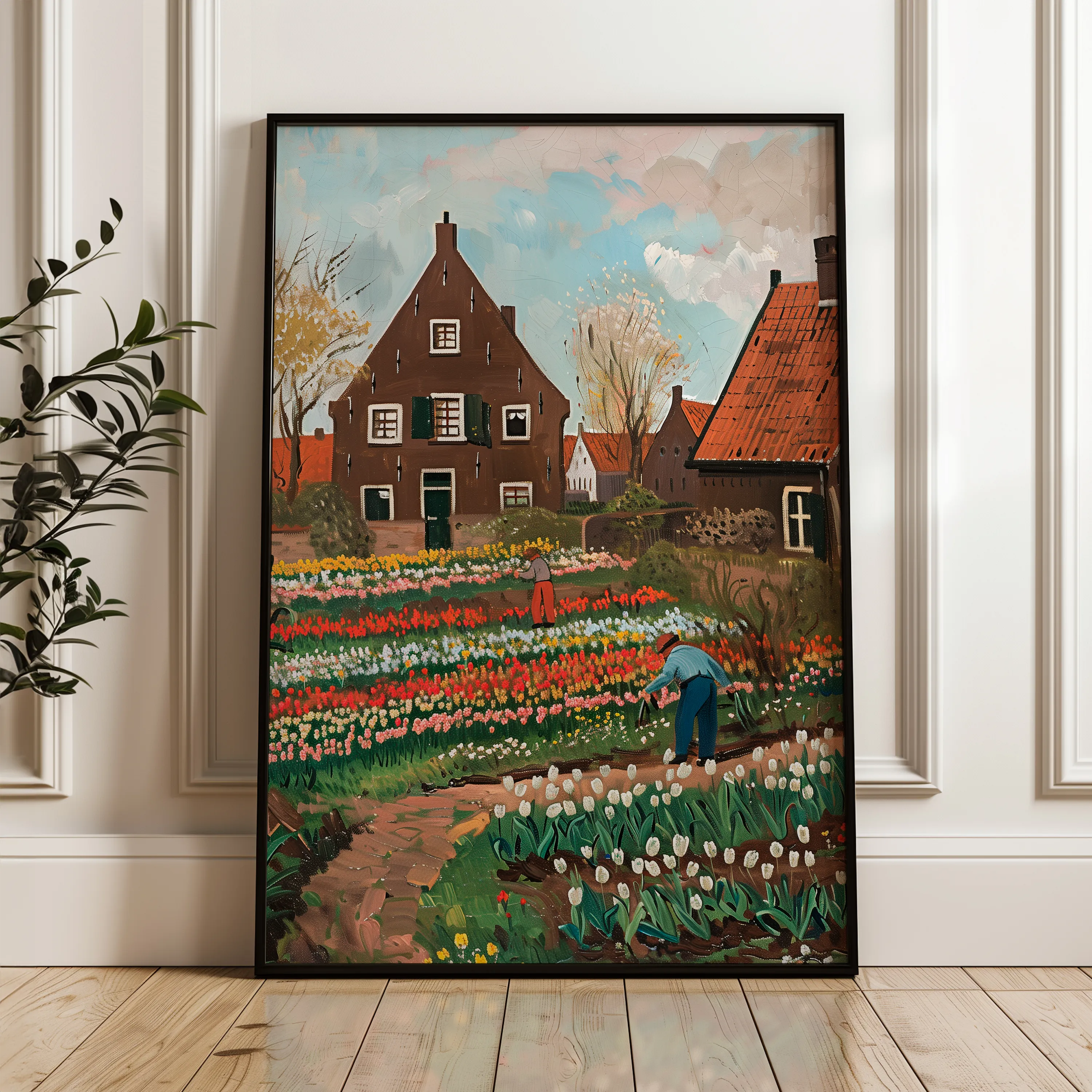 Floral 626 Canvas Art 60 x 40 cm / Black