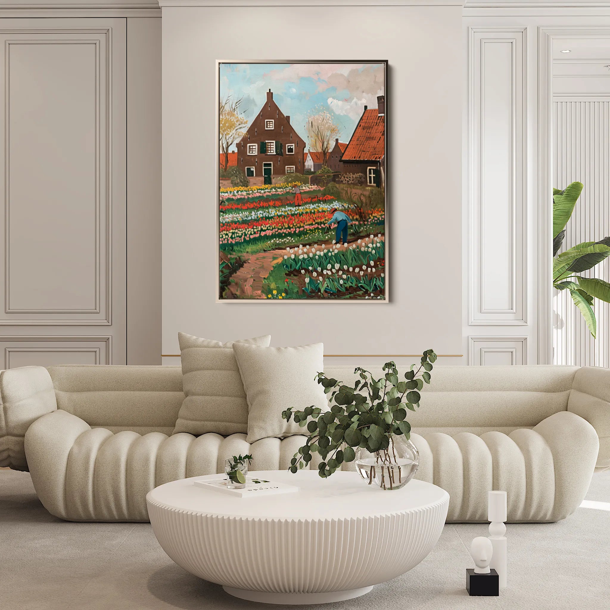 Floral 626 Canvas Art 60 x 40 cm / Black