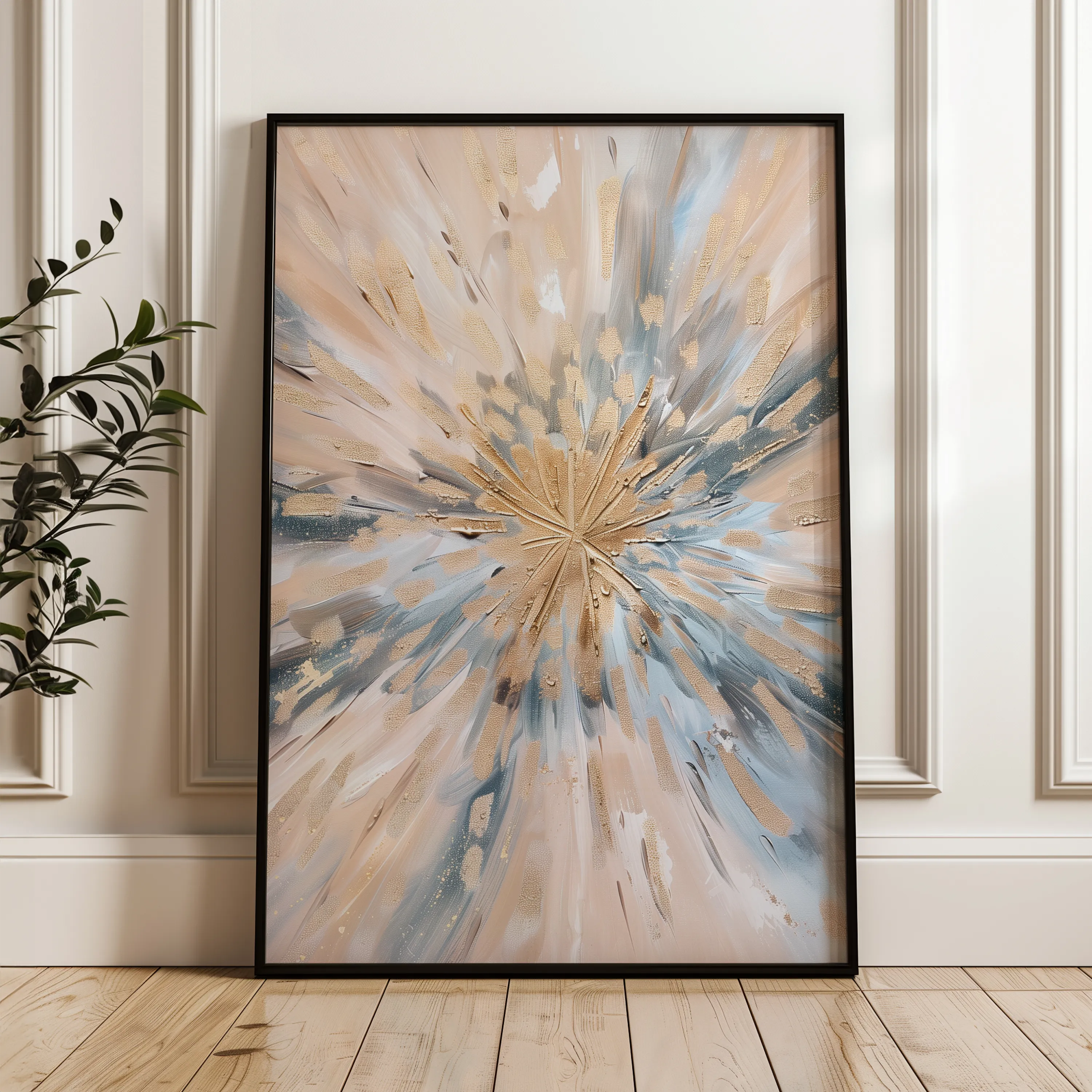 Floral 627 Canvas Art 60 x 40 cm / Black