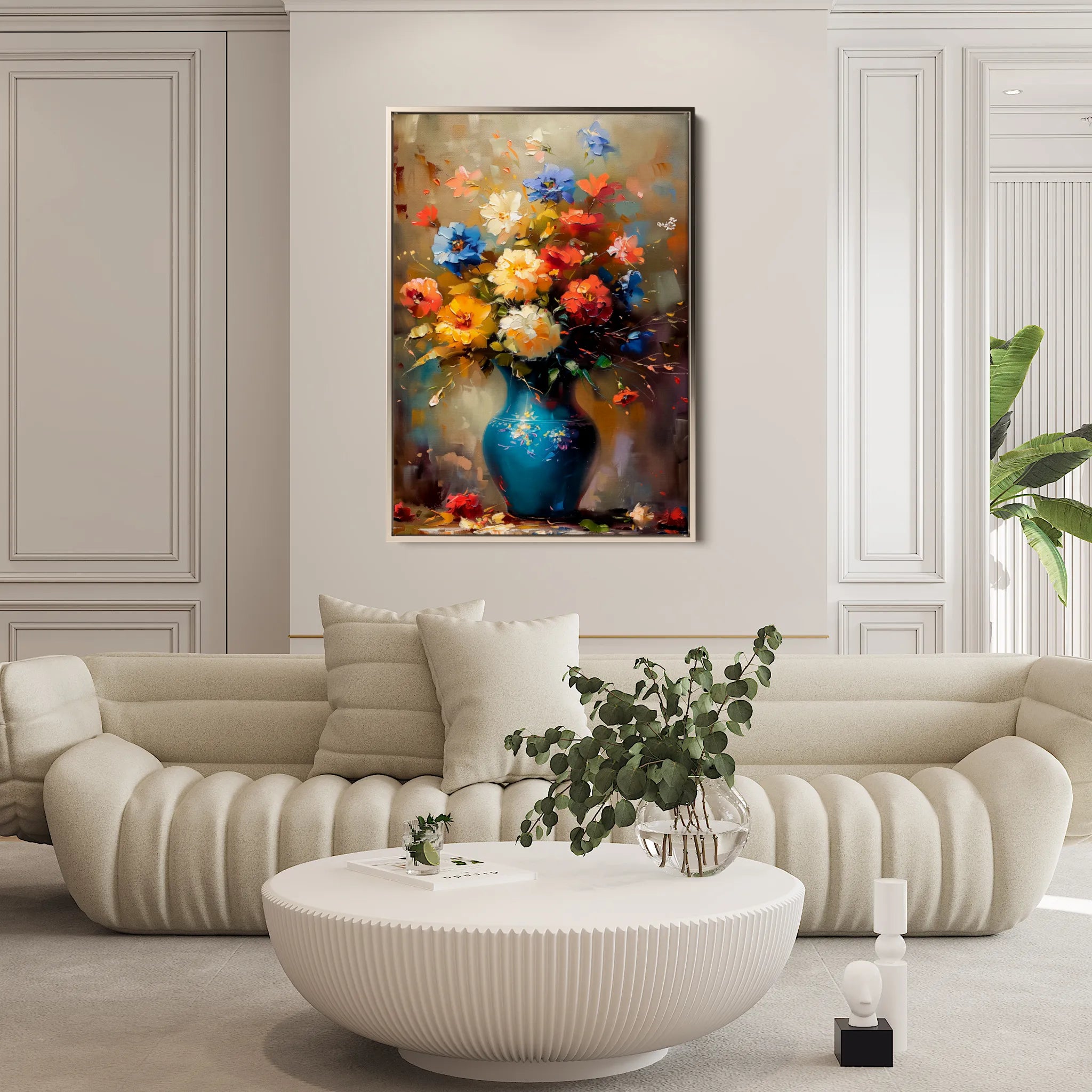 Floral 629 Canvas Art 60 x 40 cm / Black