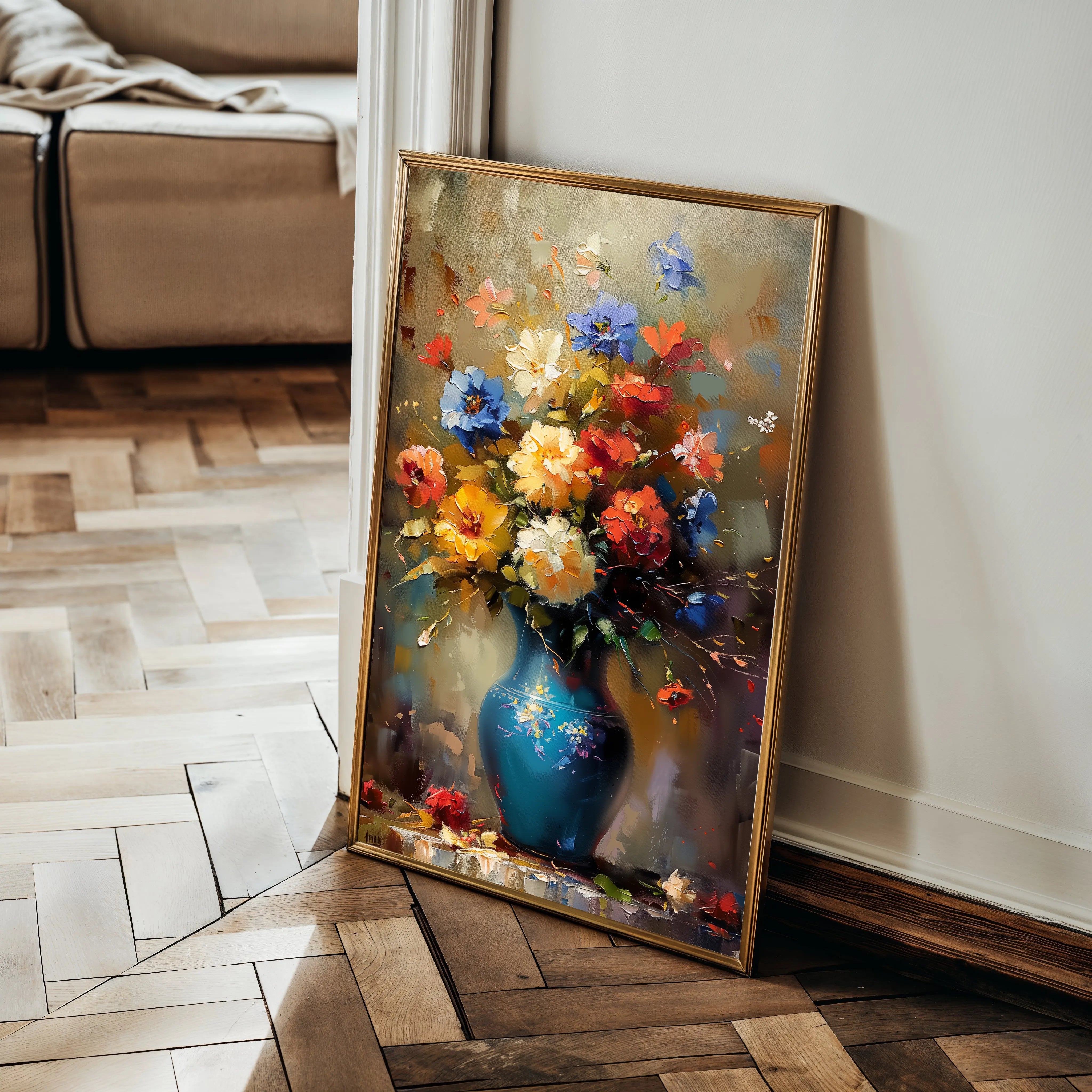 Floral 629 Canvas Art 60 x 40 cm / Black