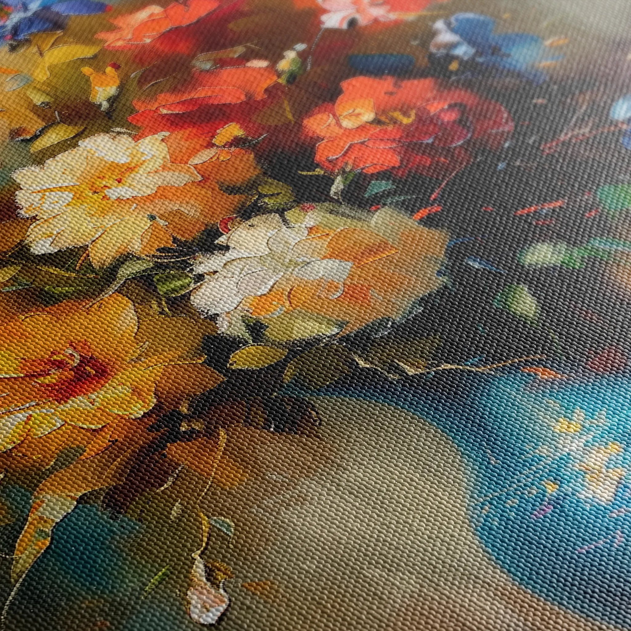 Floral 629 Canvas Art 60 x 40 cm / Black