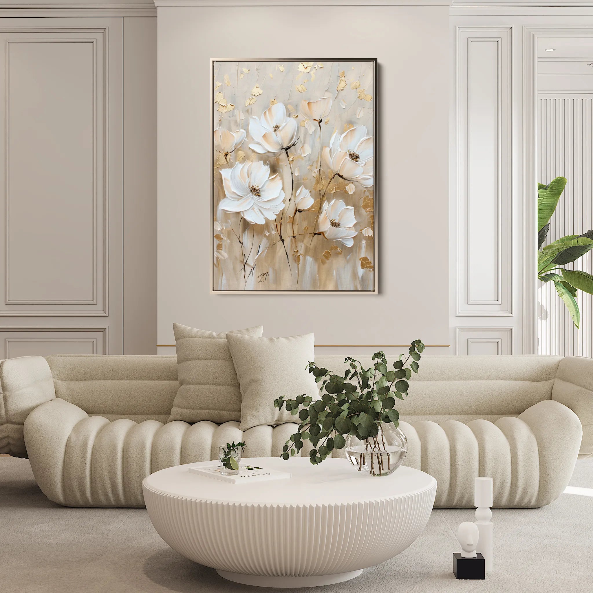 Floral 630 Canvas Art 60 x 40 cm / Black