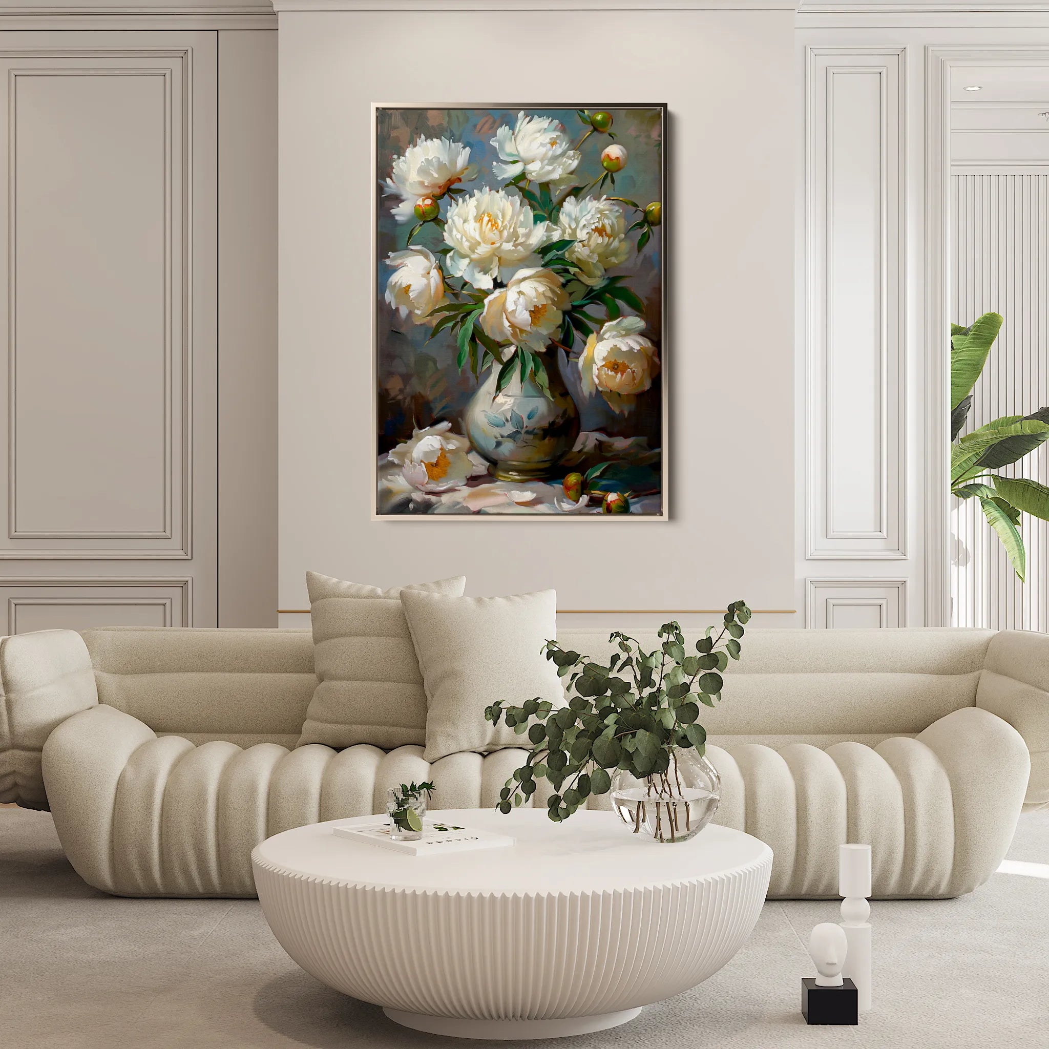 Floral 631 Canvas Art 60 x 40 cm / Black