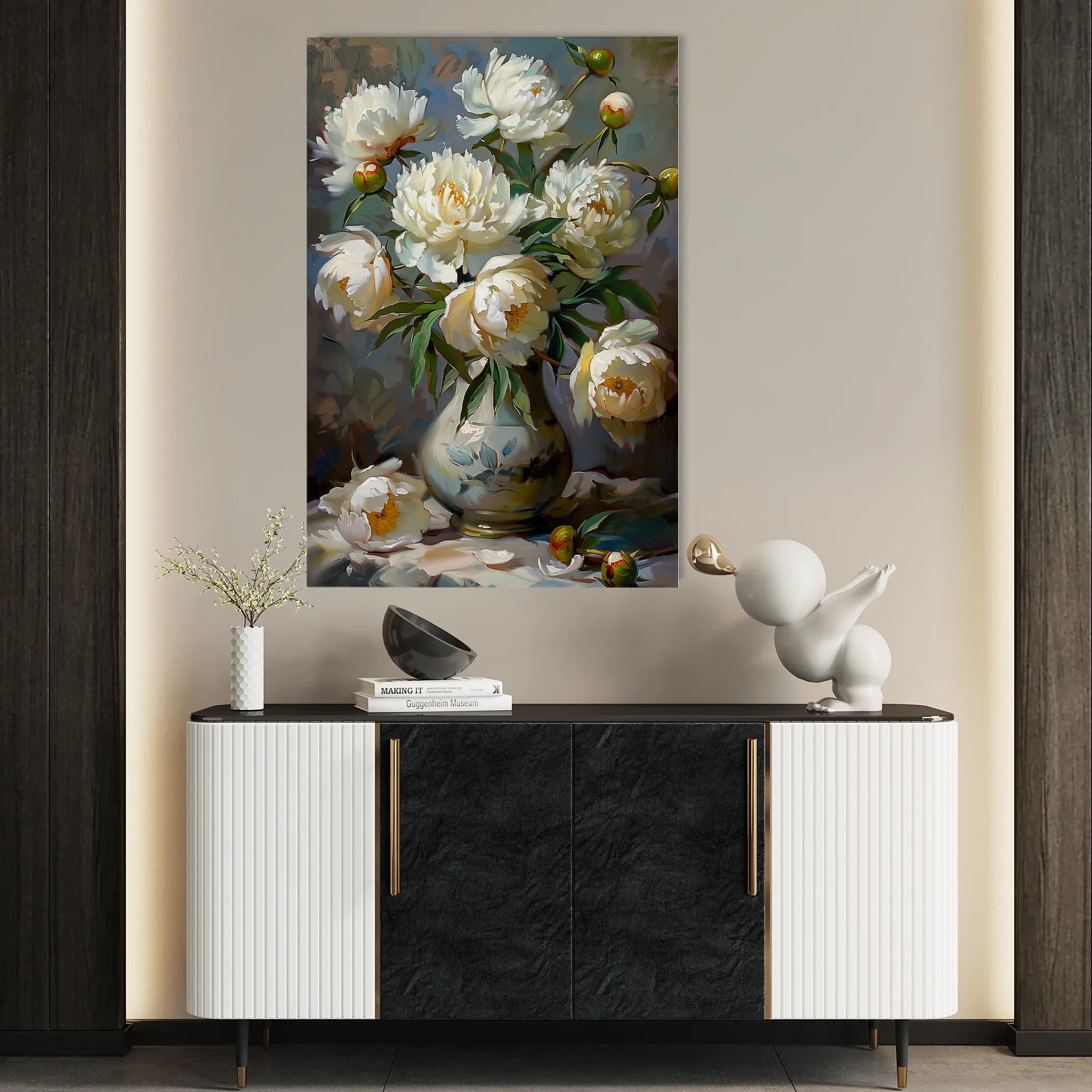 Floral 631 Canvas Art 60 x 40 cm / Black